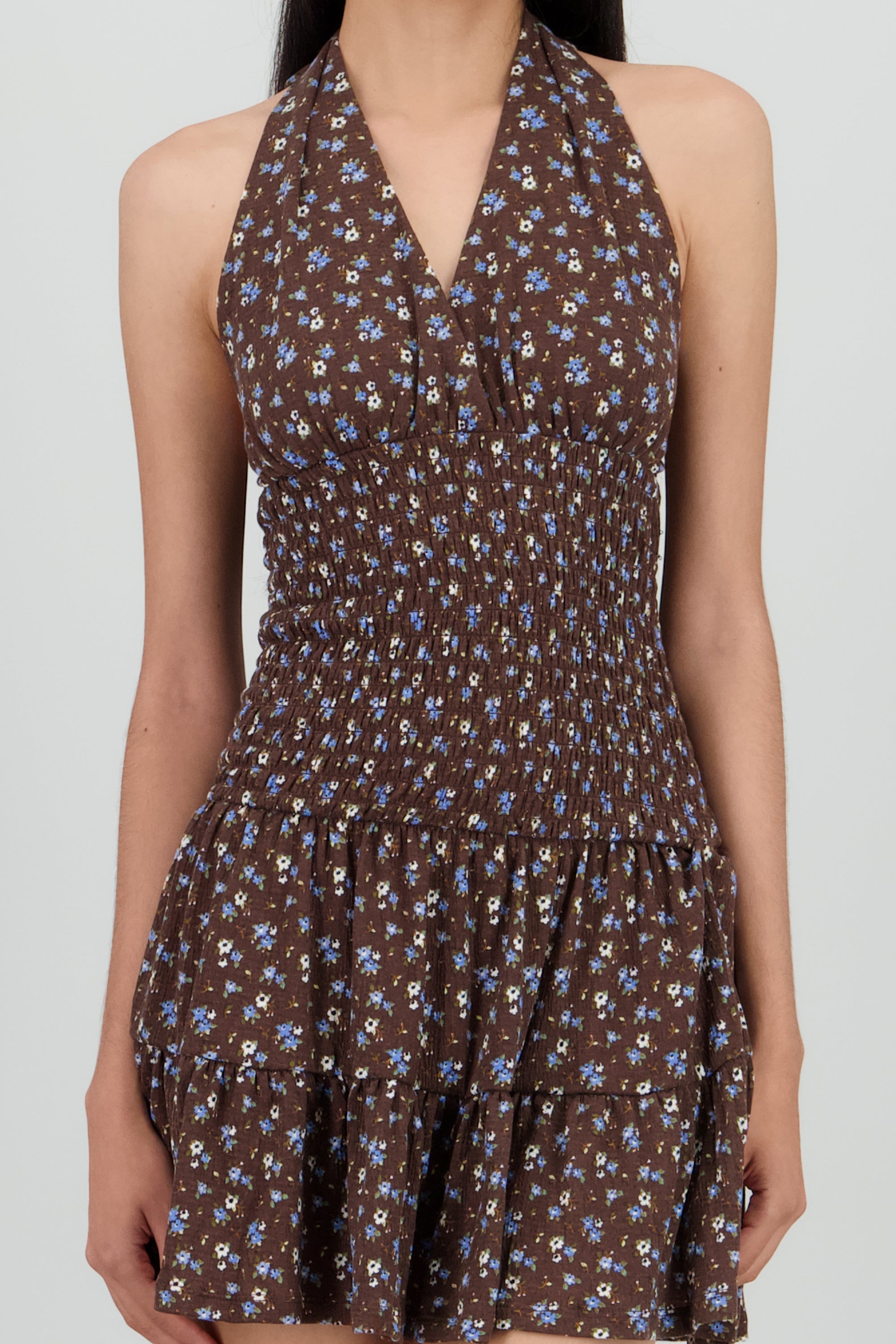 Vestido halter con estampado floral CAFE COMBO