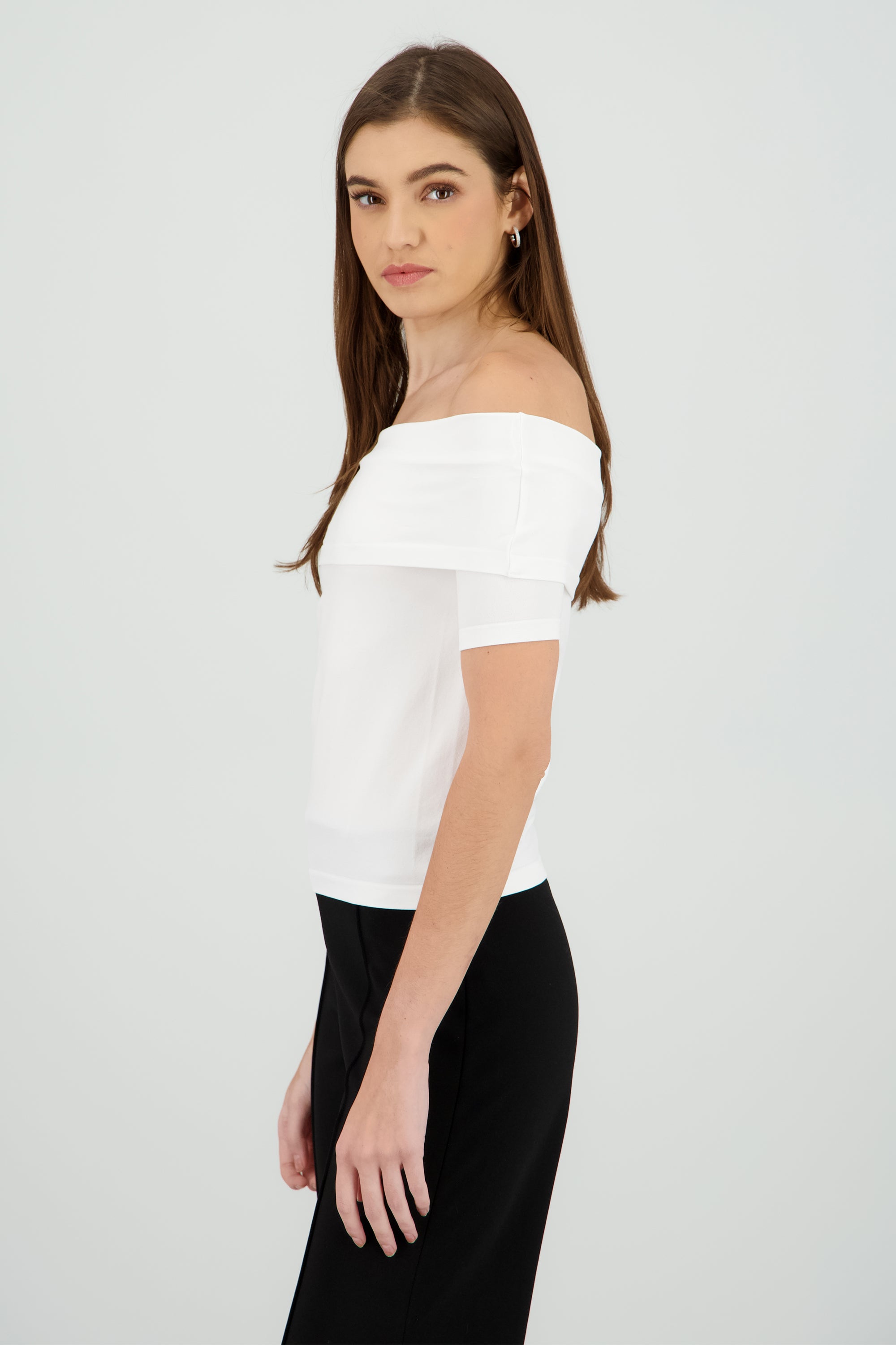 Top hombros descubiertos tacto suave BLANCO