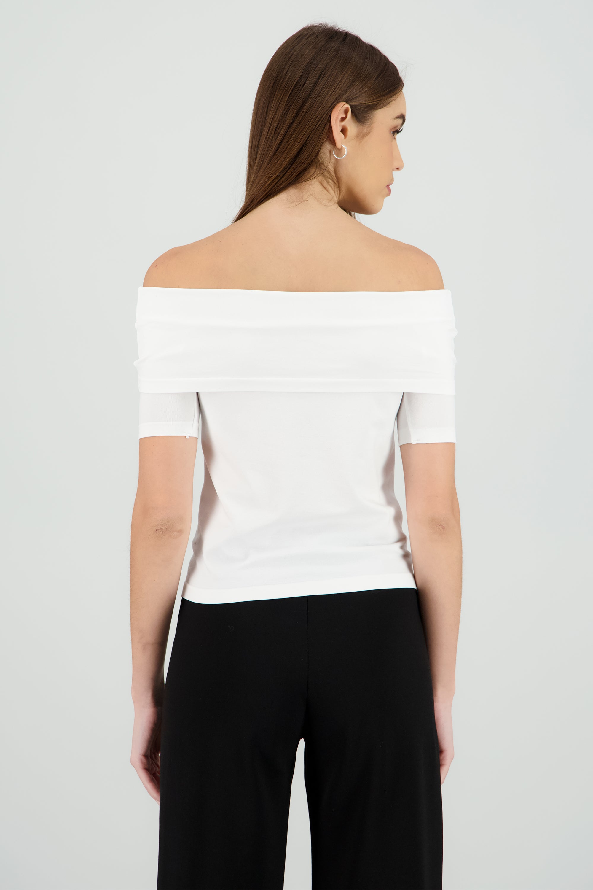 Top hombros descubiertos tacto suave BLANCO