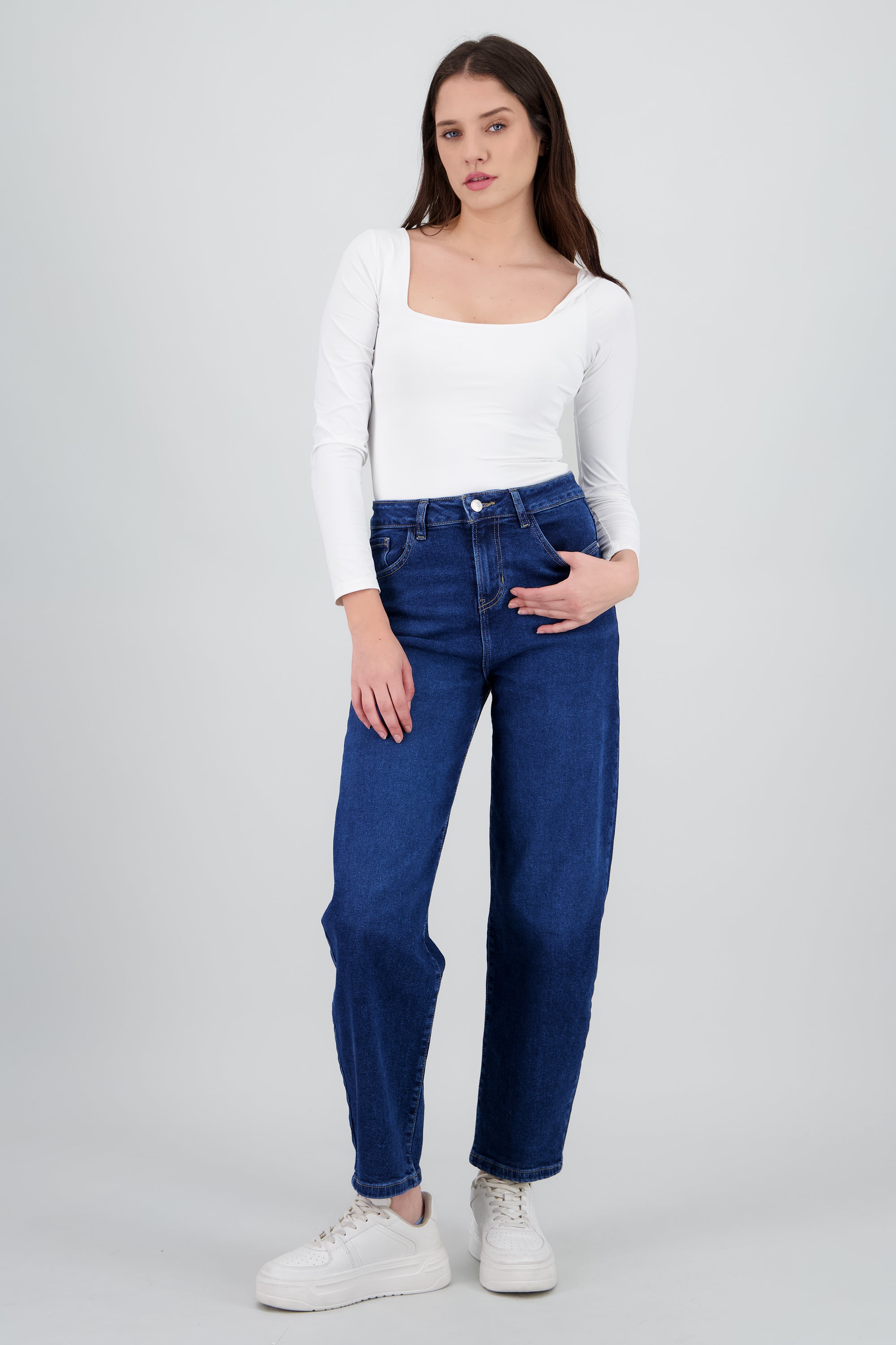 Jeans barrel mid rise MEDIUM WASH