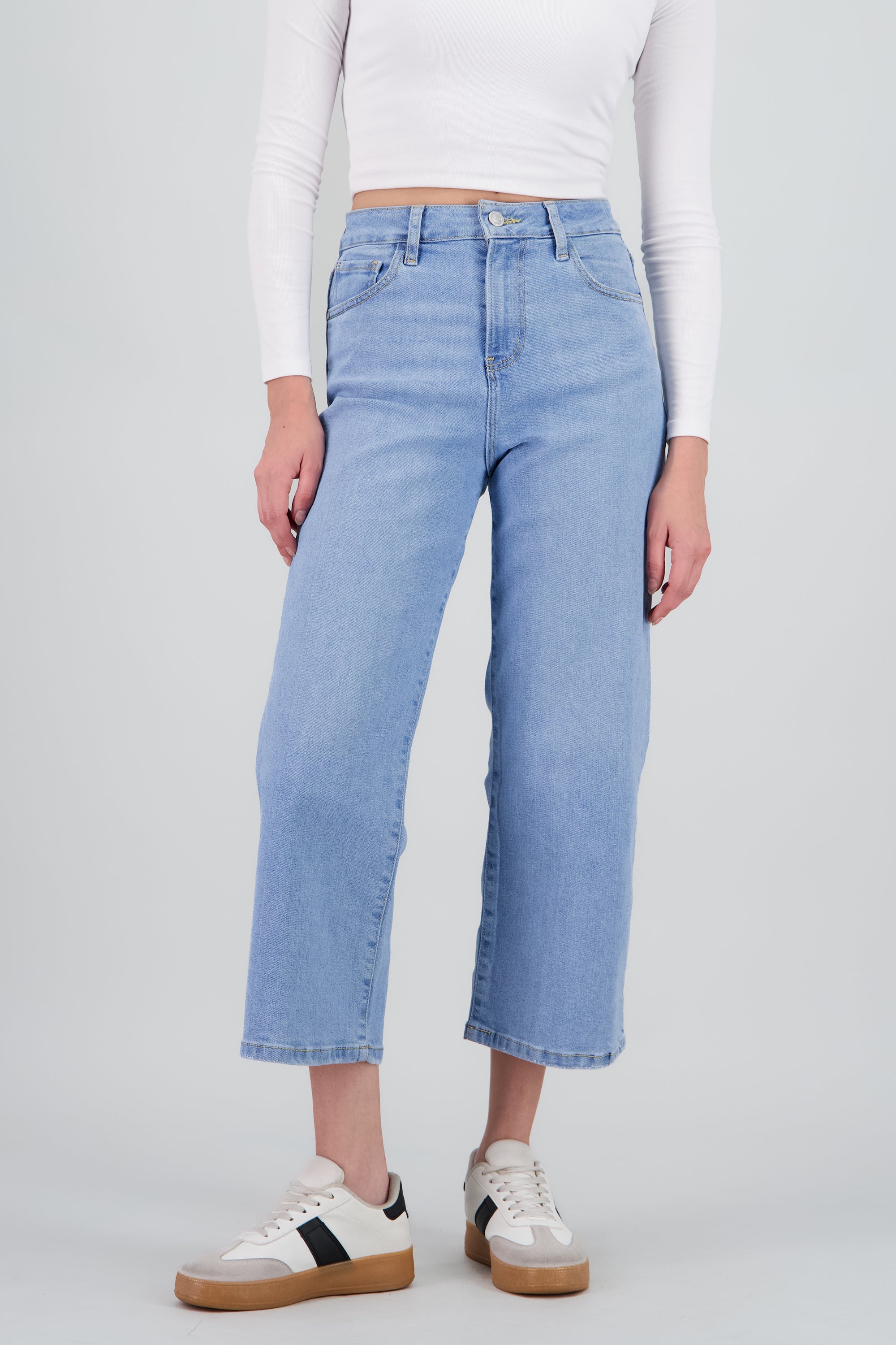 Jeans culotte mid rise LIGHT WASH