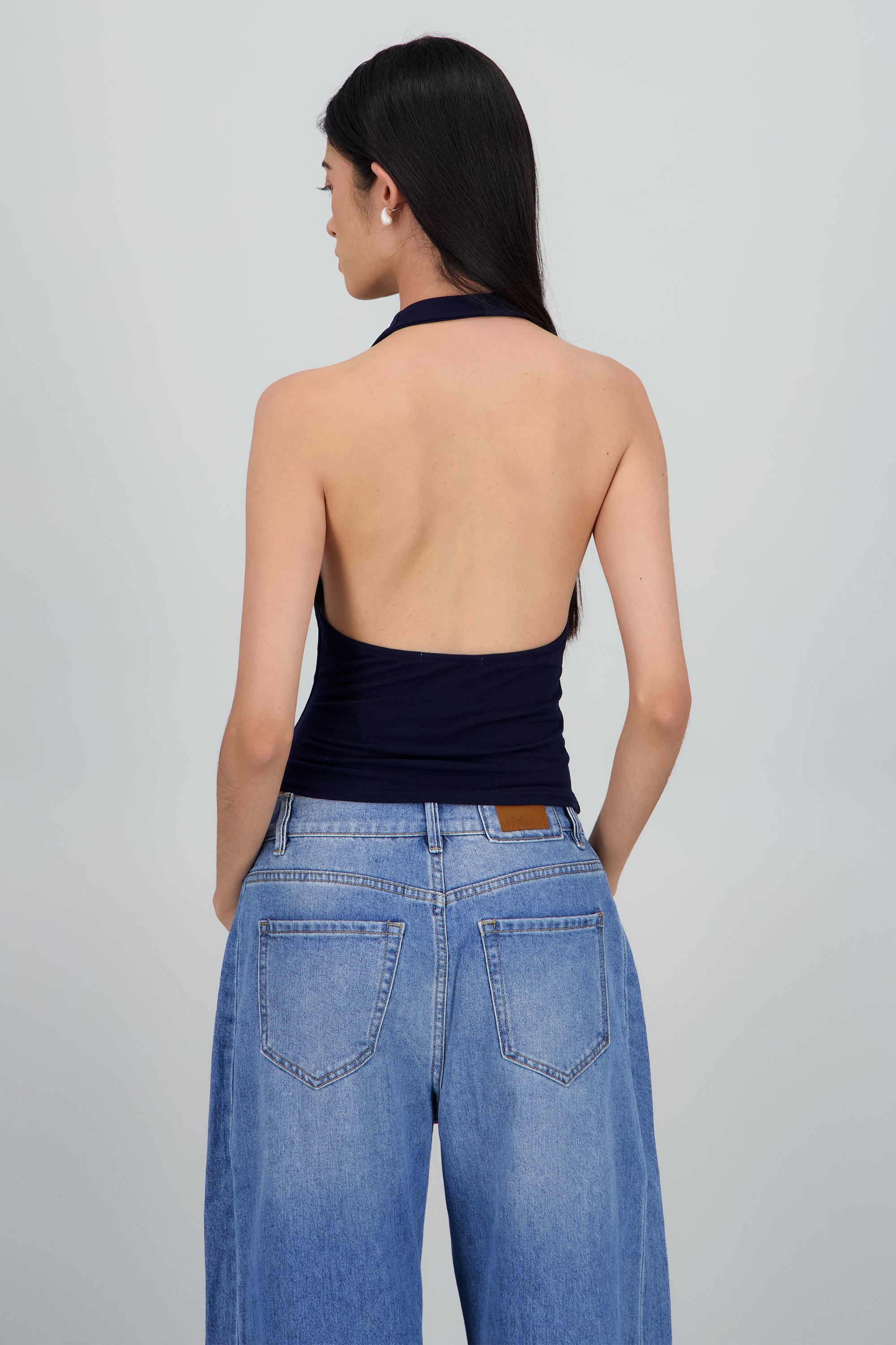 Top halter escote cascada MARINO