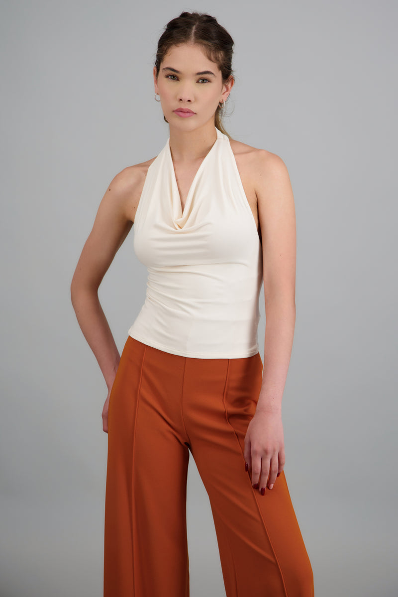 Escote Halter Ropa Top halter escote cascada