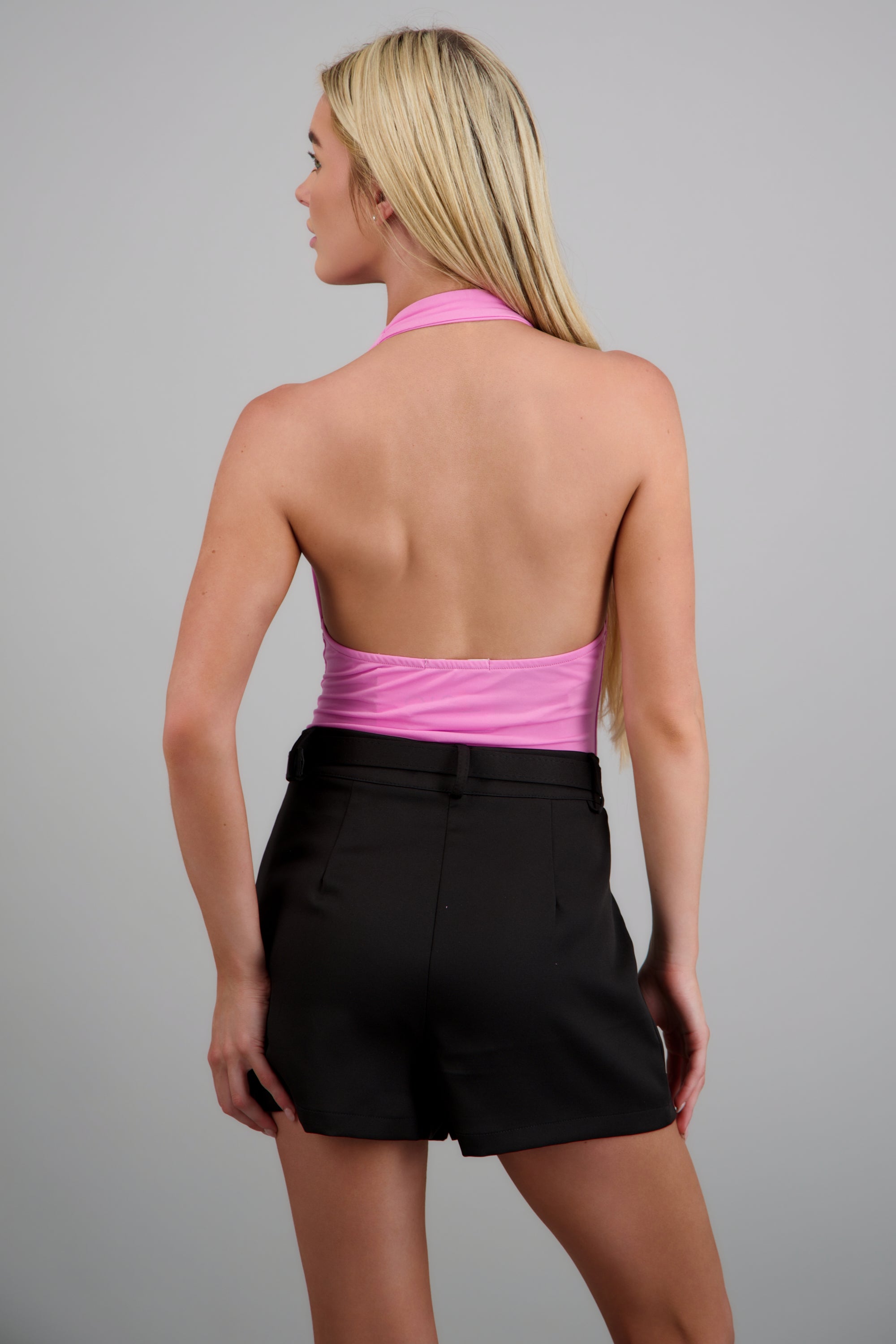 Top halter escote cascada ROSA