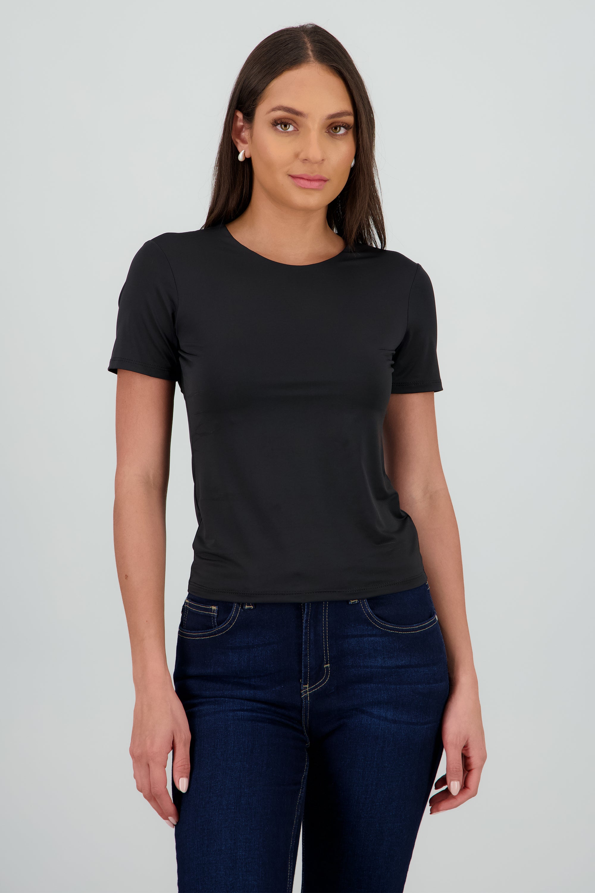 Playera doble tela manga corta NEGRO