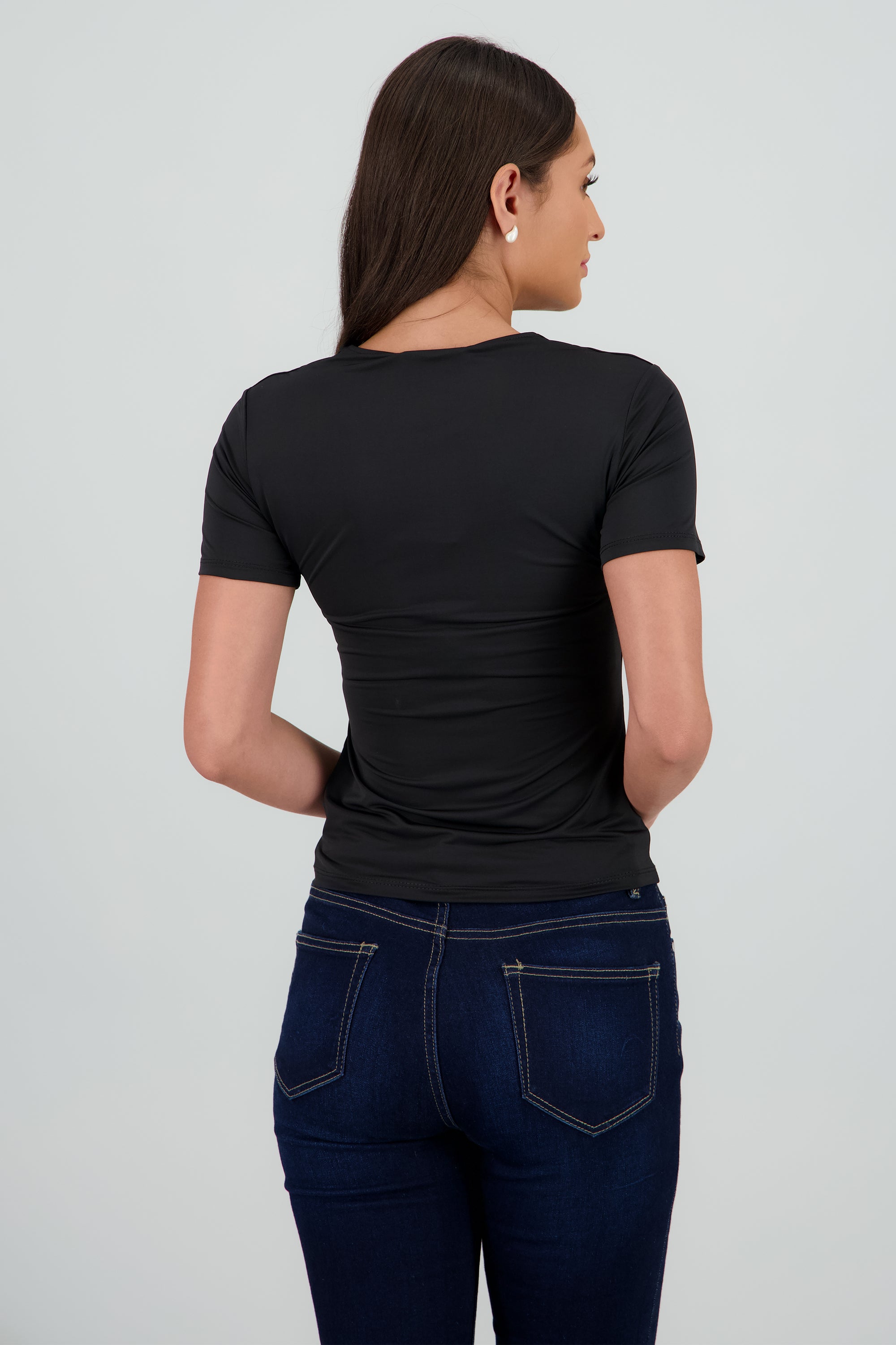 Playera doble tela manga corta NEGRO
