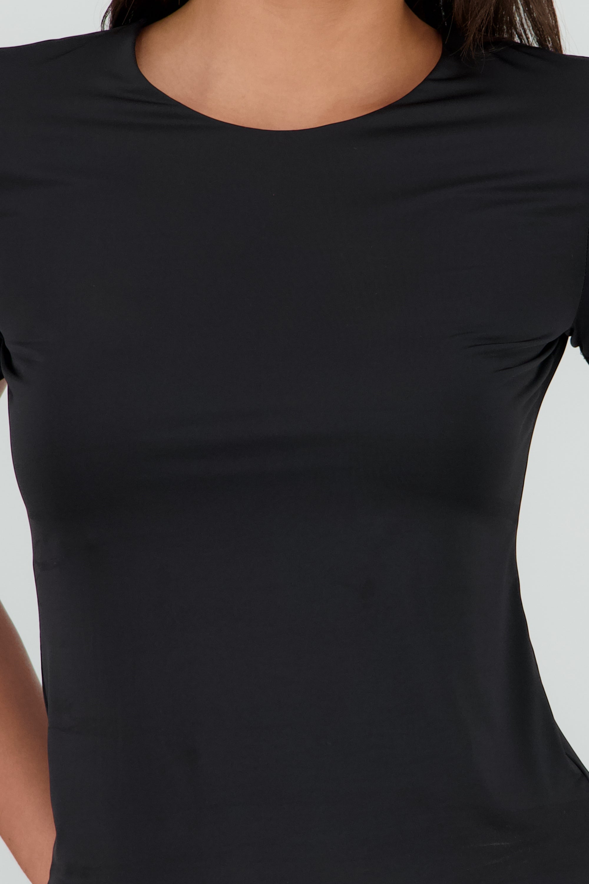 Playera doble tela manga corta NEGRO