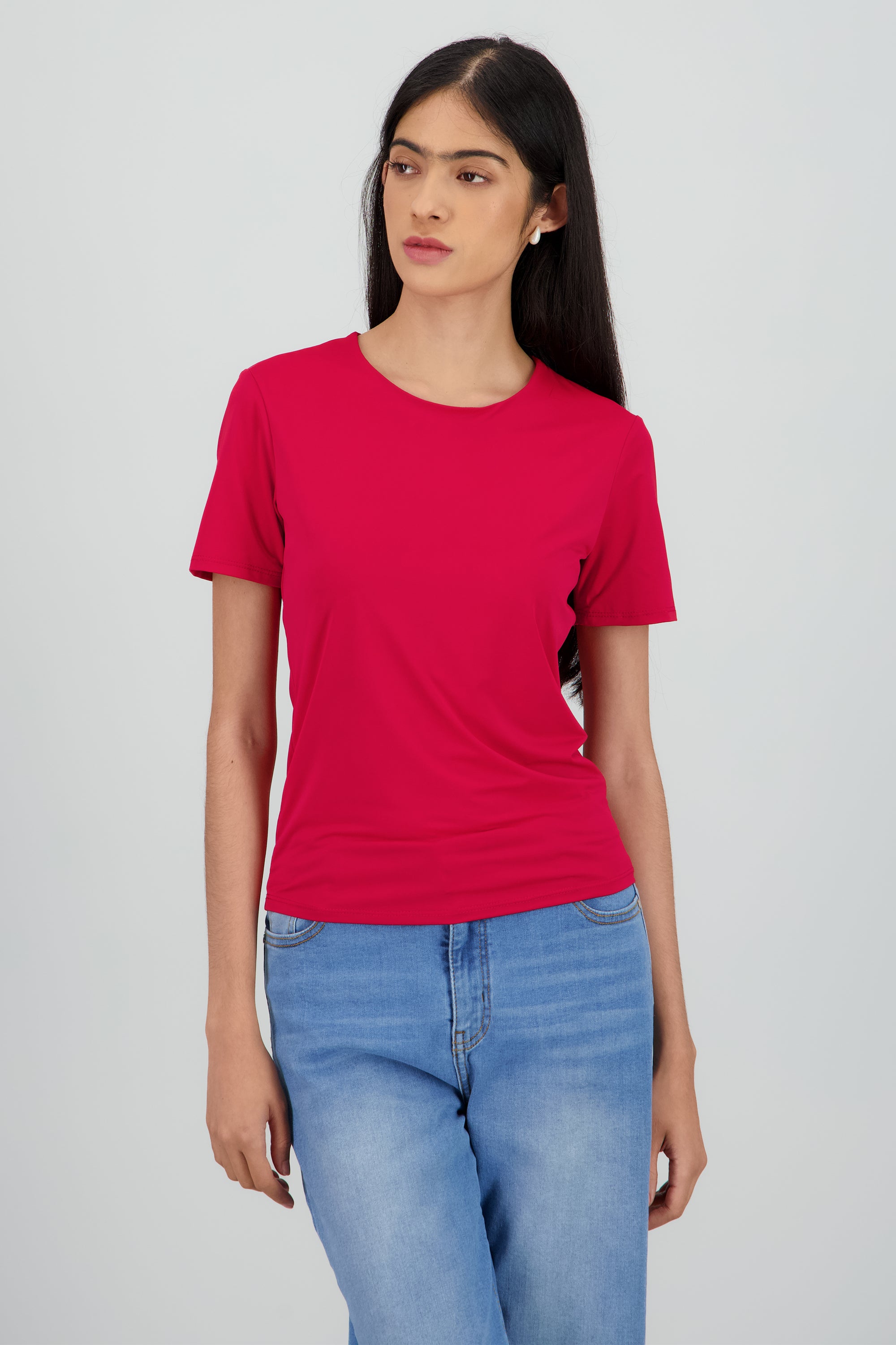 Playera doble tela manga corta ROJO