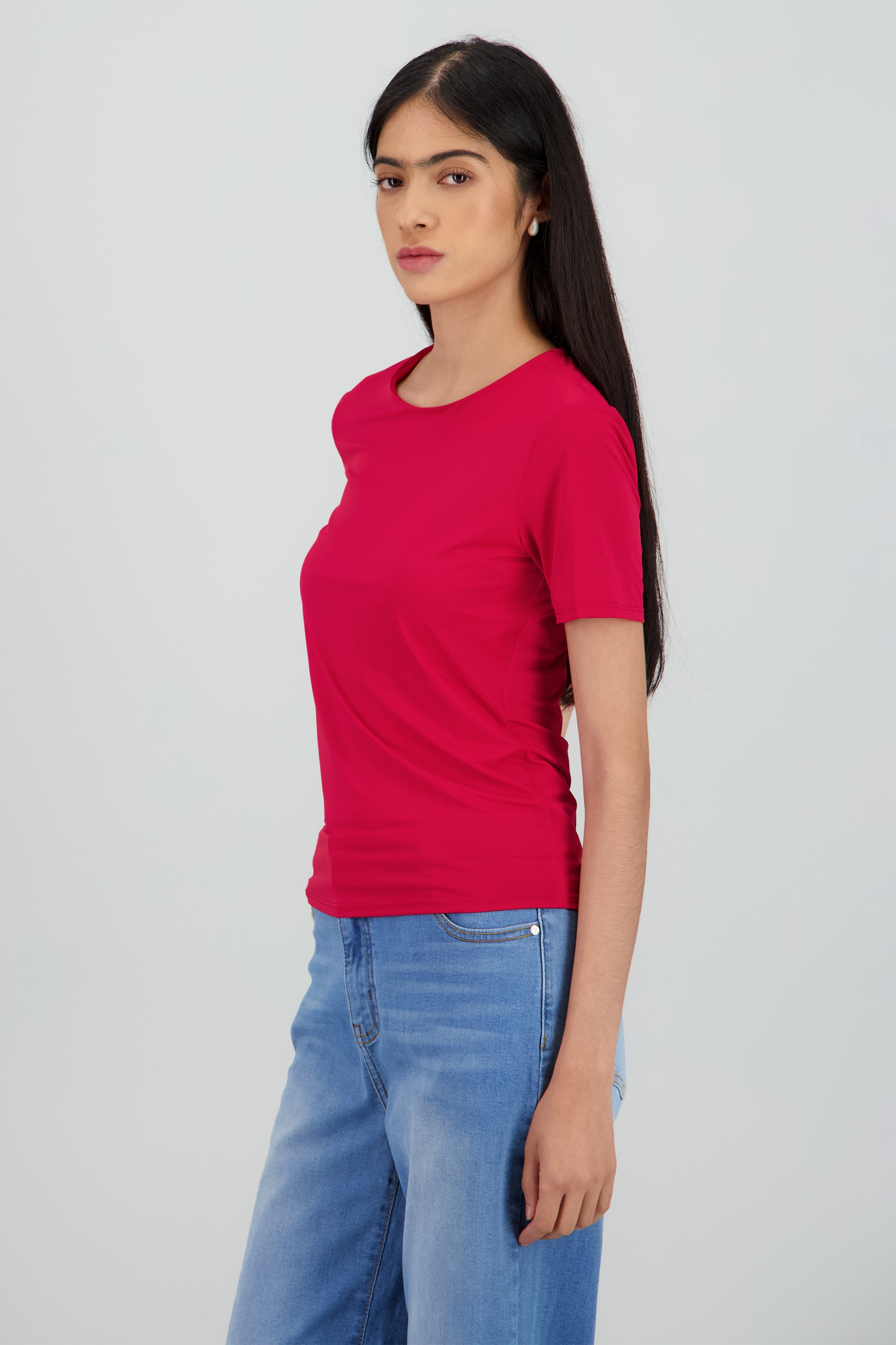 Playera doble tela manga corta ROJO