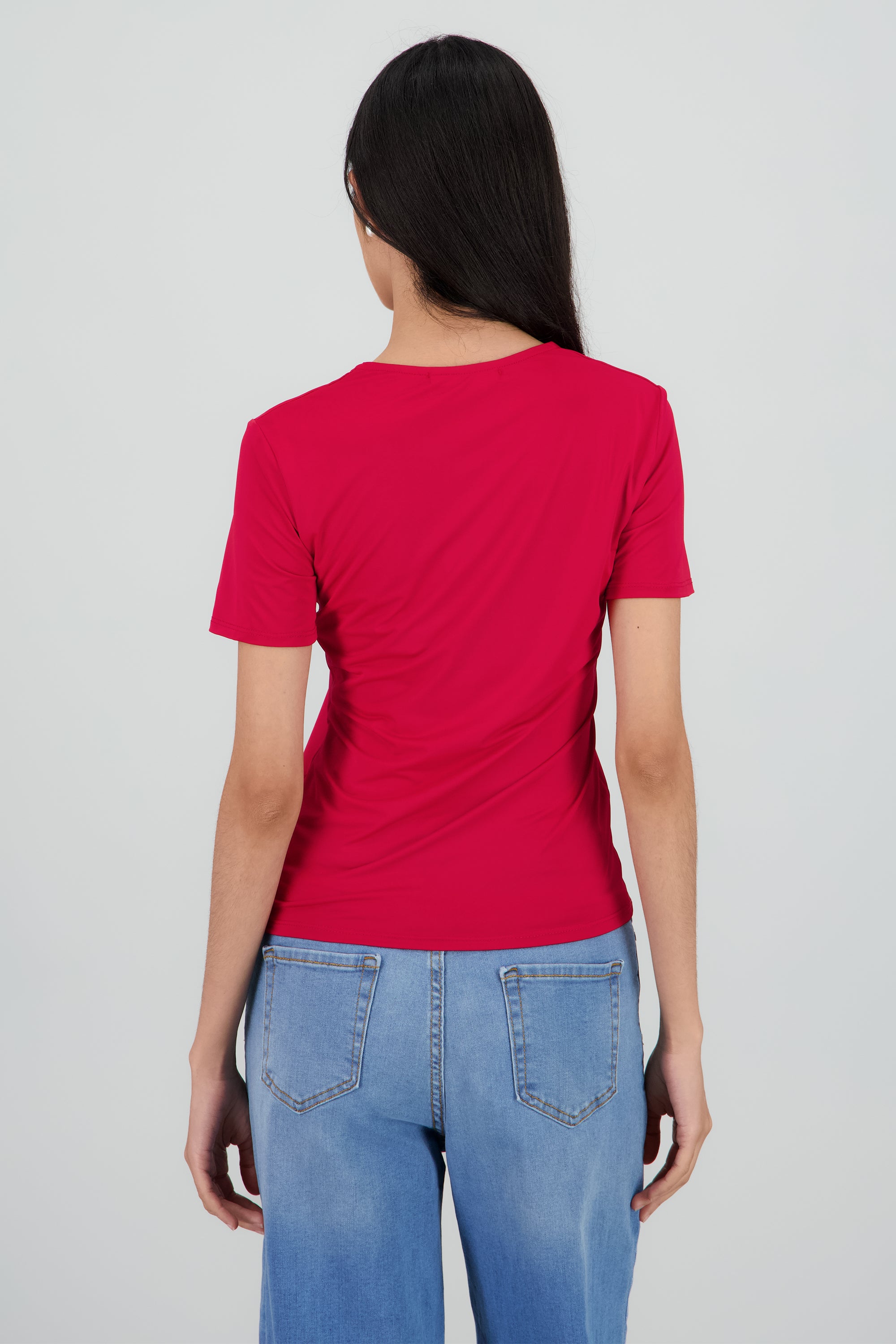 Playera doble tela manga corta ROJO