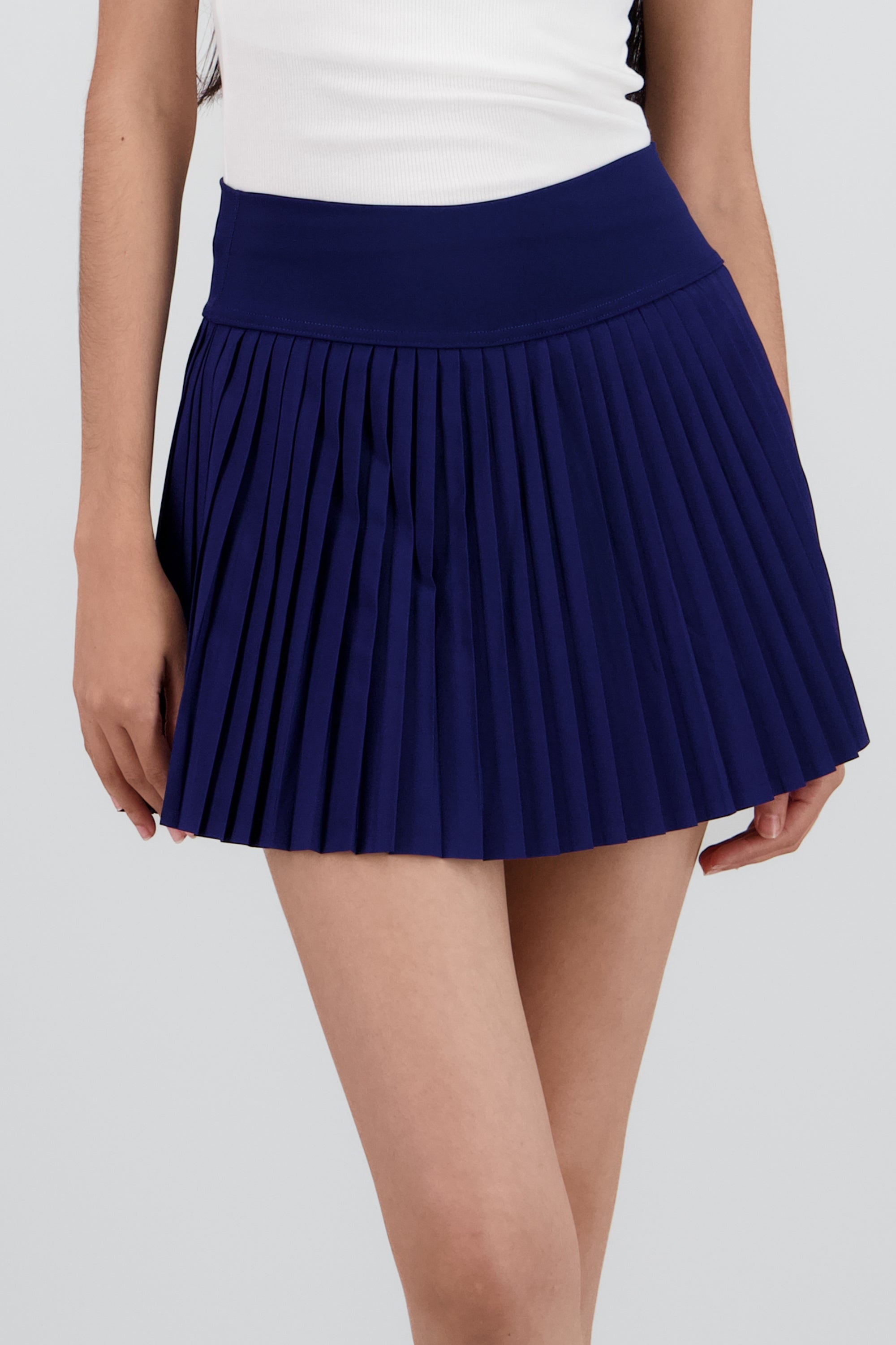 Falda tableada pretina ancha MARINO