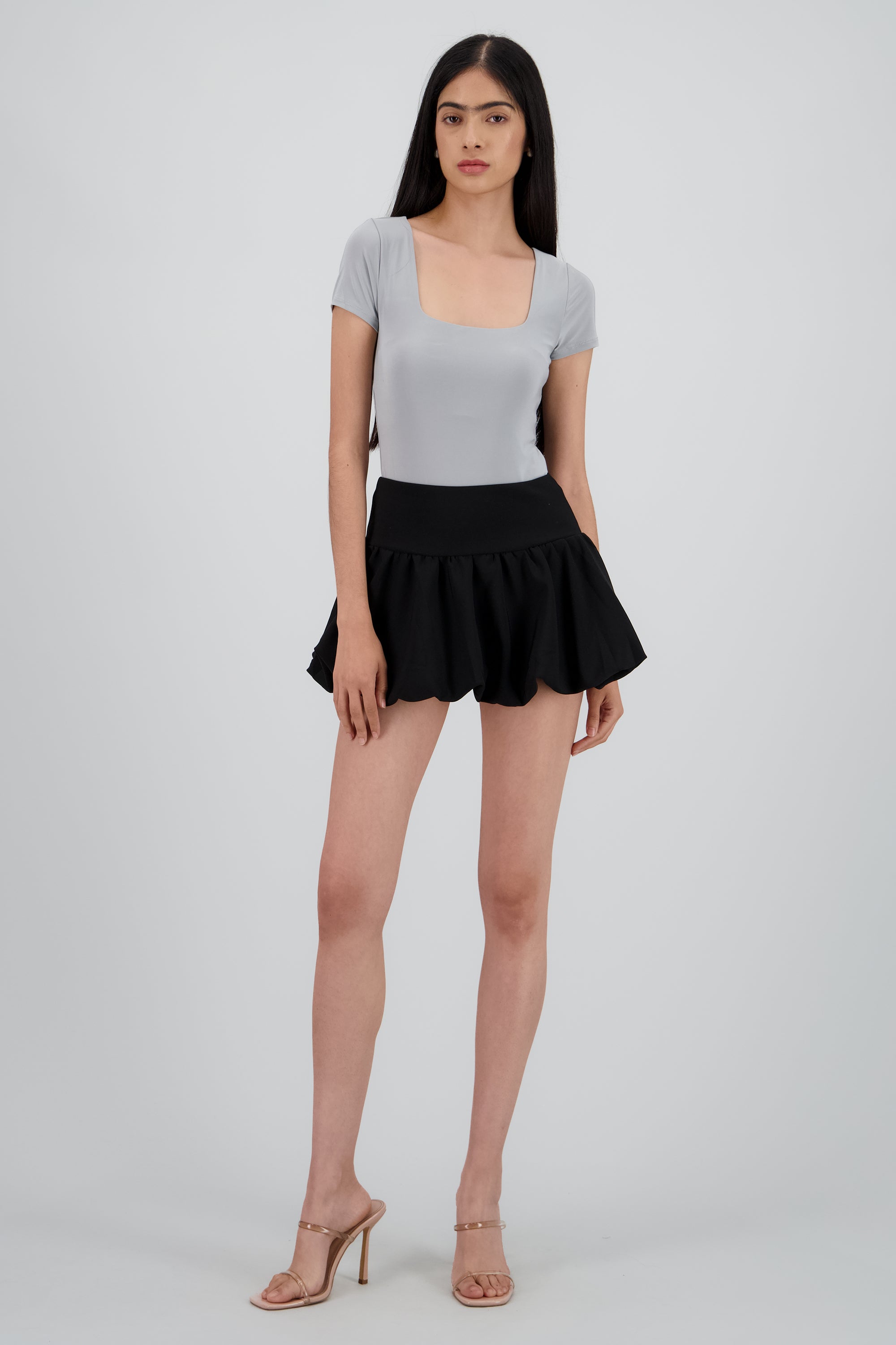 Falda globo pretina ancha NEGRO