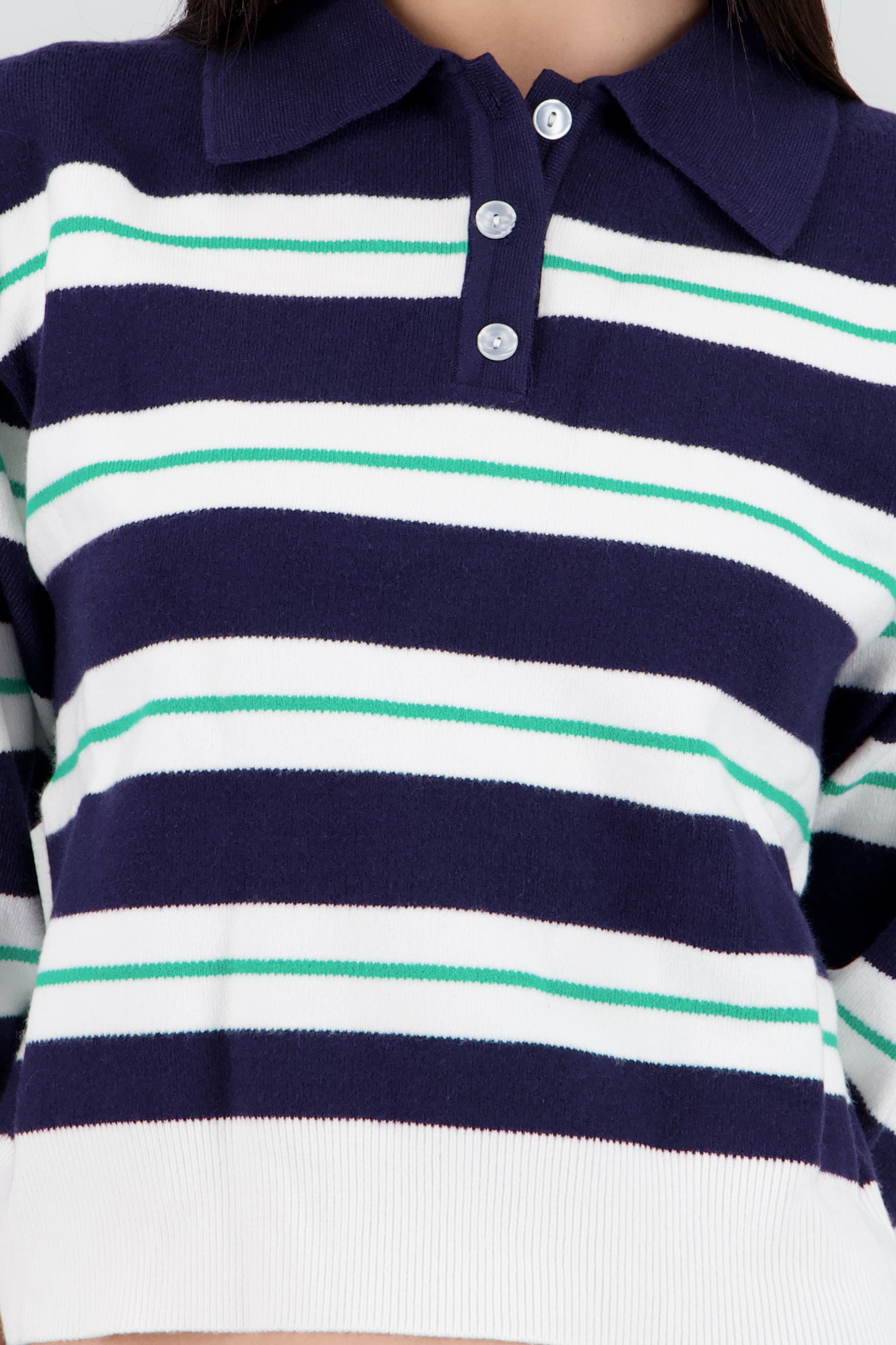 Sueter rayas cuello polo MARINO COMBO