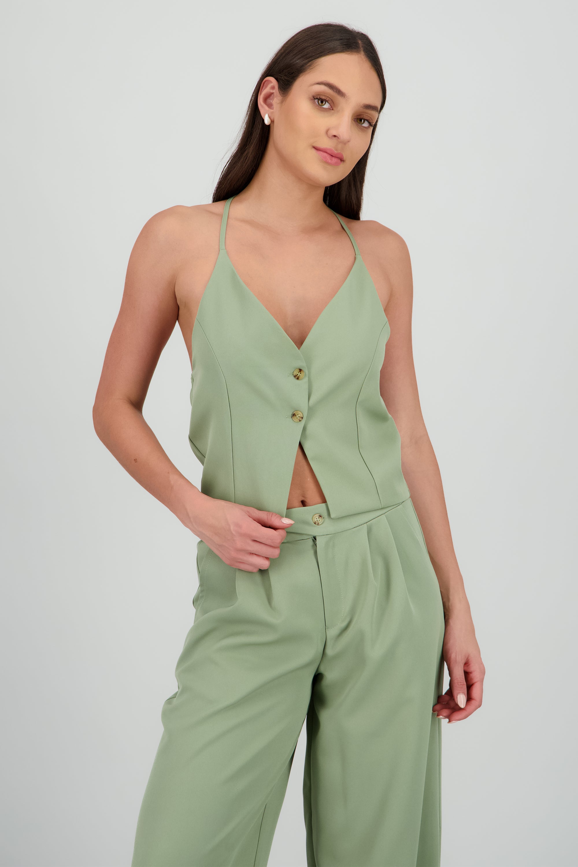 TOP HALTER DET BOTONES SAGE