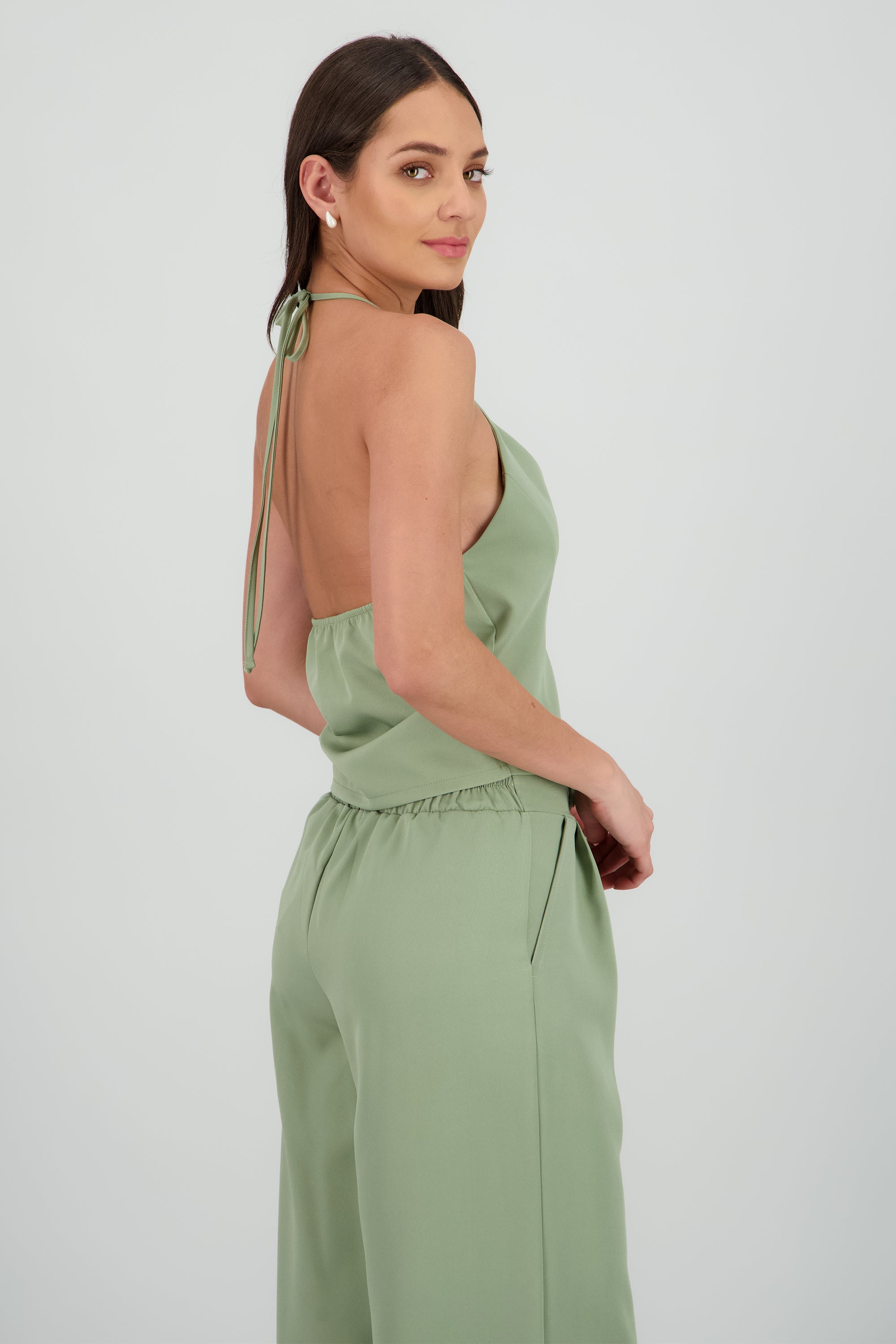 TOP HALTER DET BOTONES SAGE