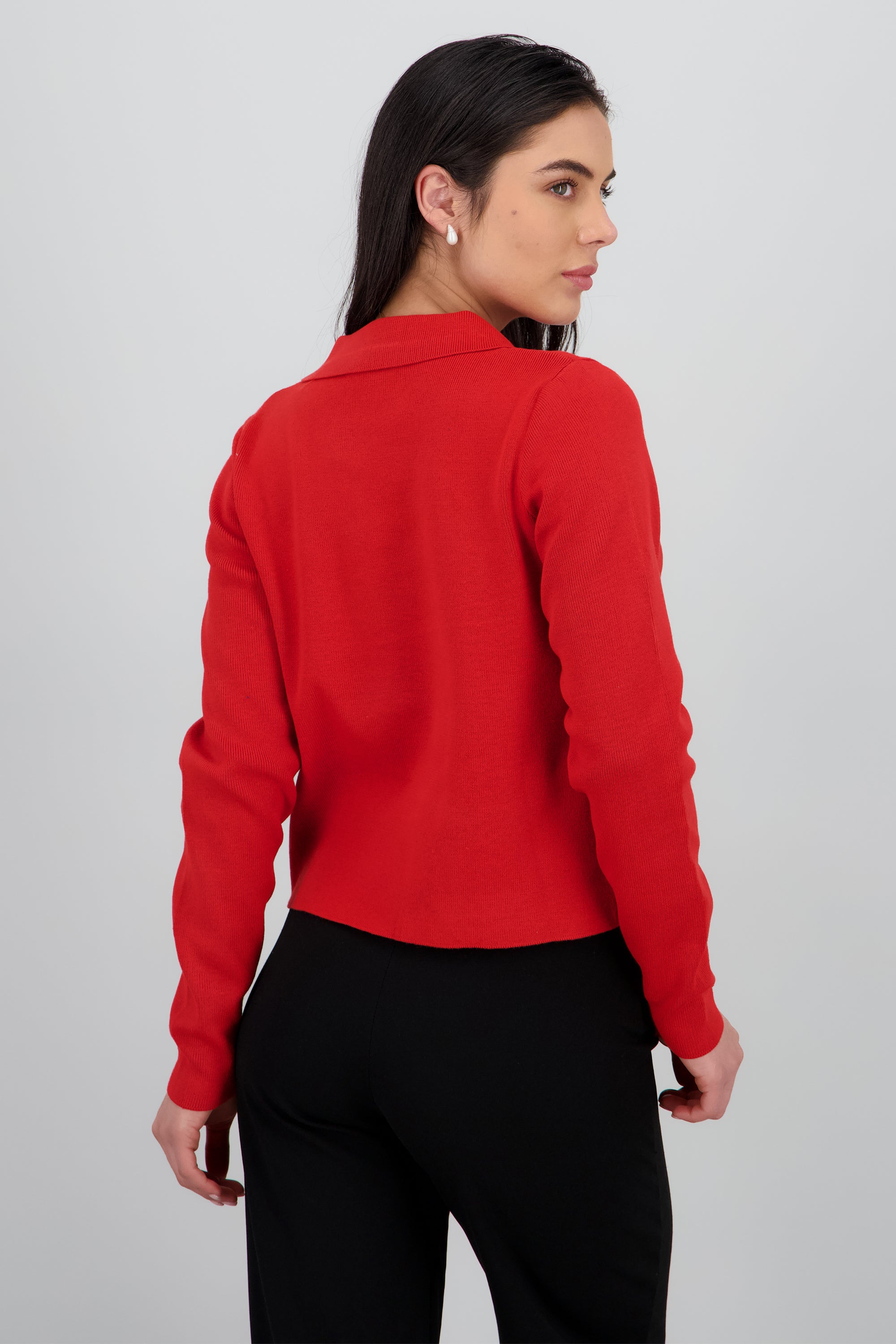 Cardigan tejido con botones rosa ROJO QUEMADO