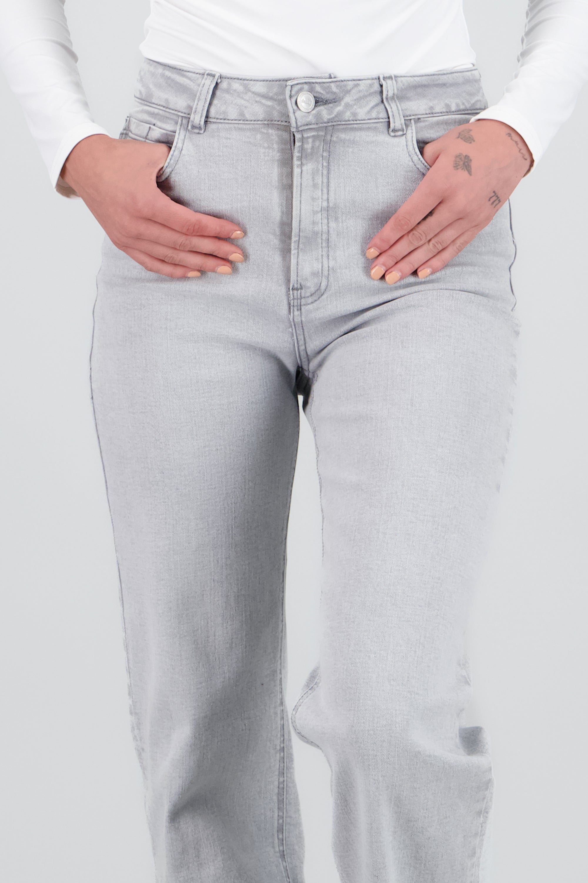 Jeans straight slim GRIS CLARO