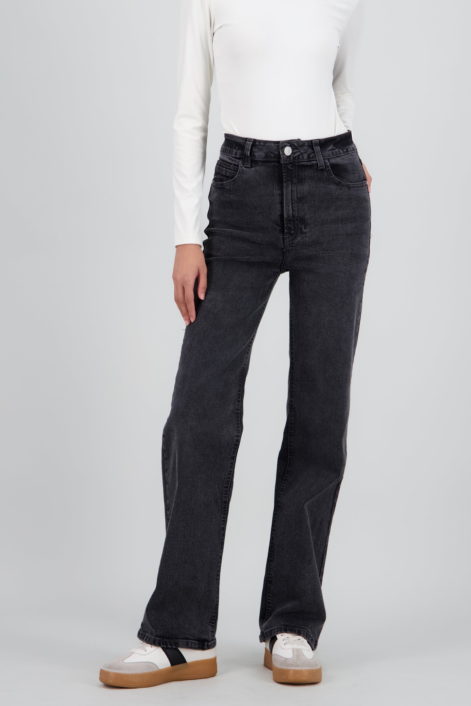 Jeans straight slim GRIS OBSCURO