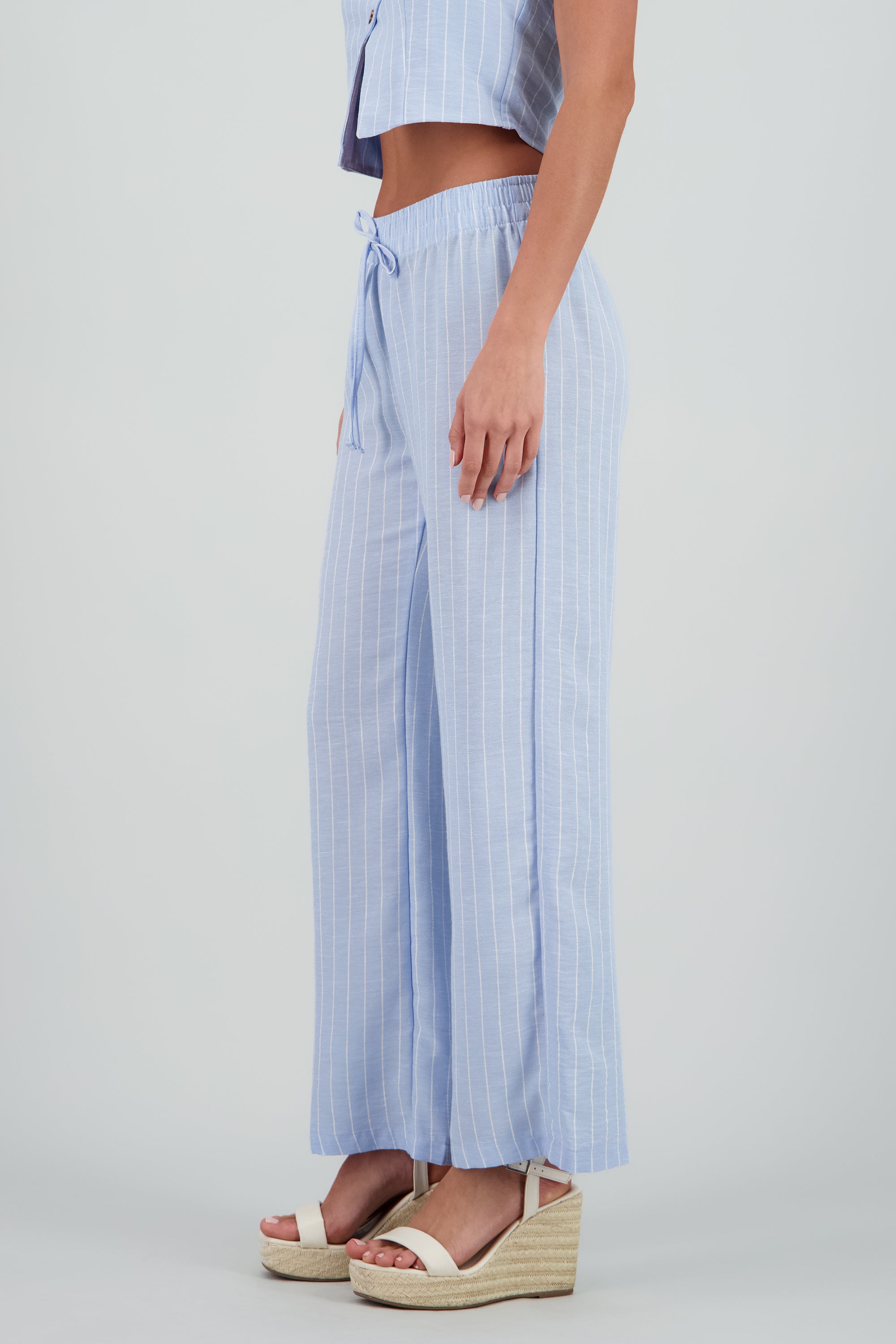 Pantalon rayas fluido AZUL PASTEL