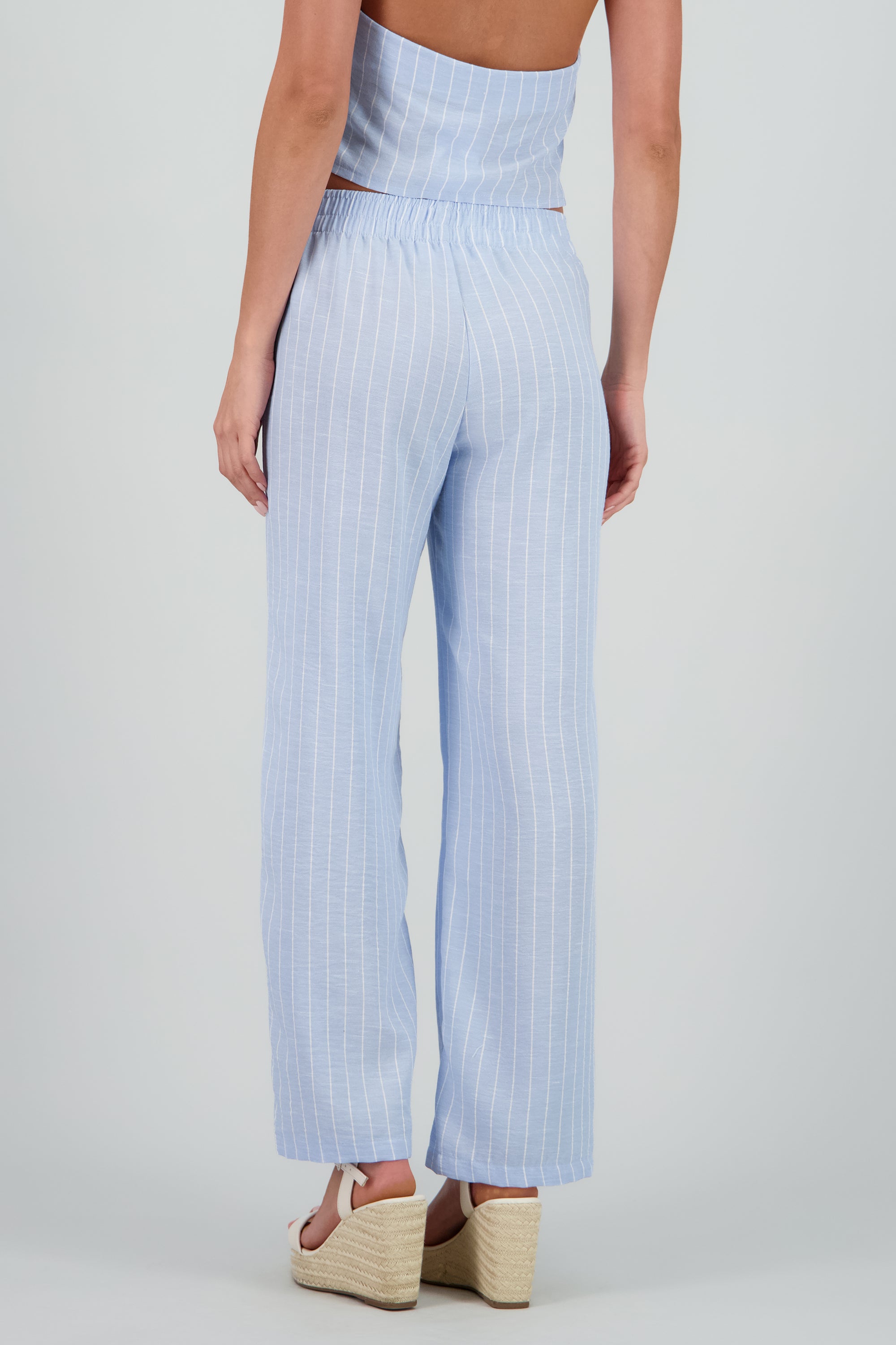 Pantalon rayas fluido AZUL PASTEL