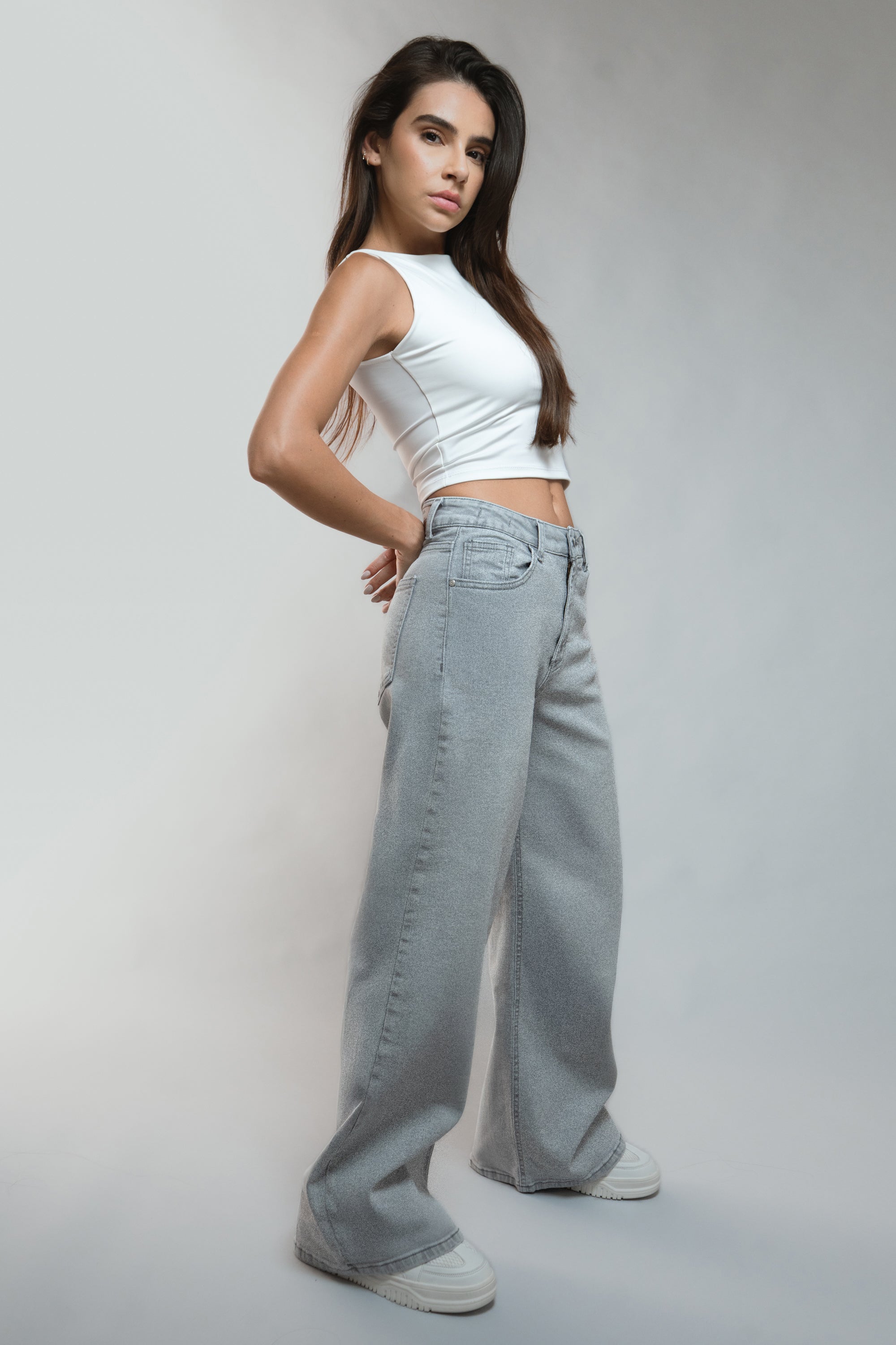 Jeans wide leg amplios