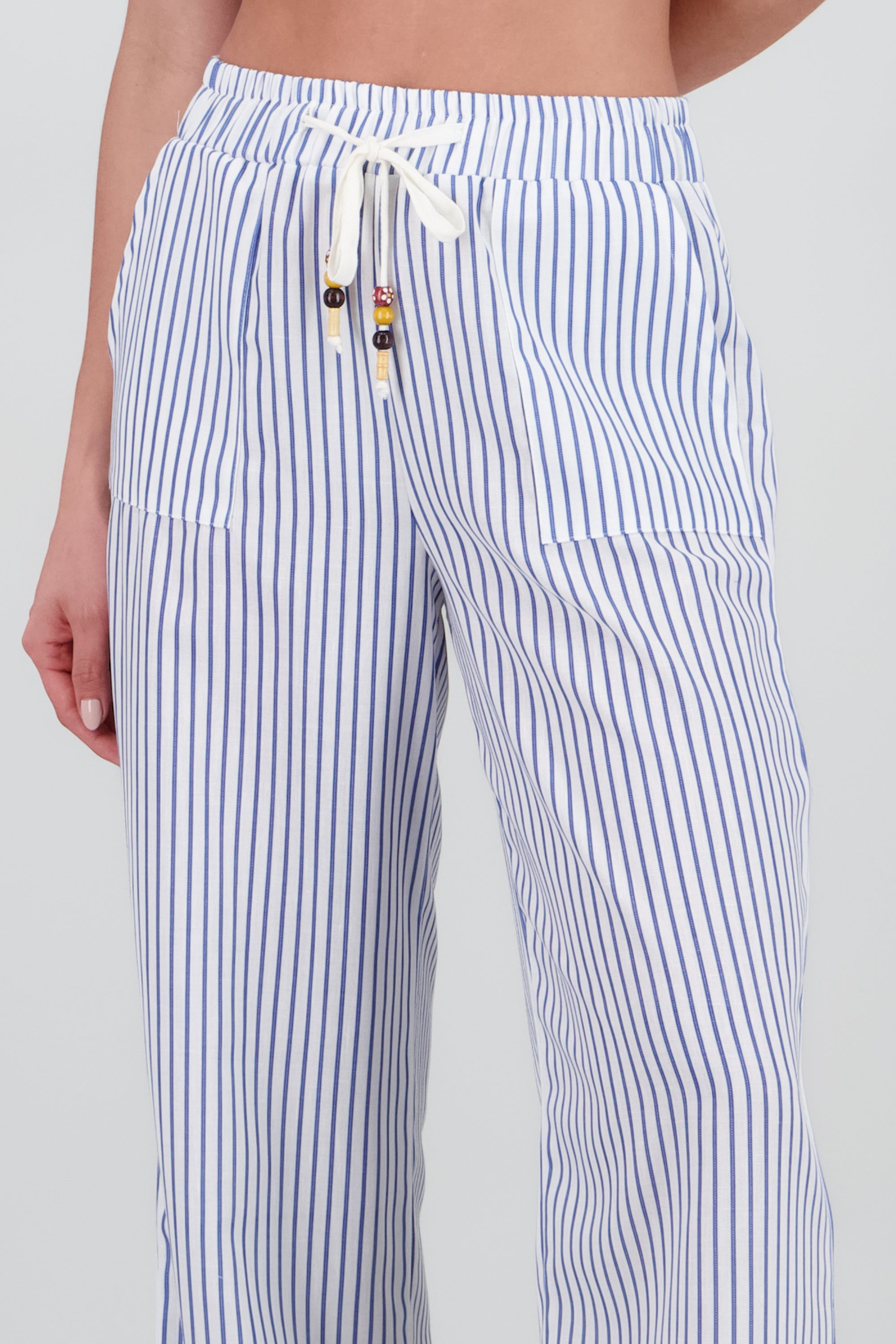 Pantalon fluido detalle jareta AZUL