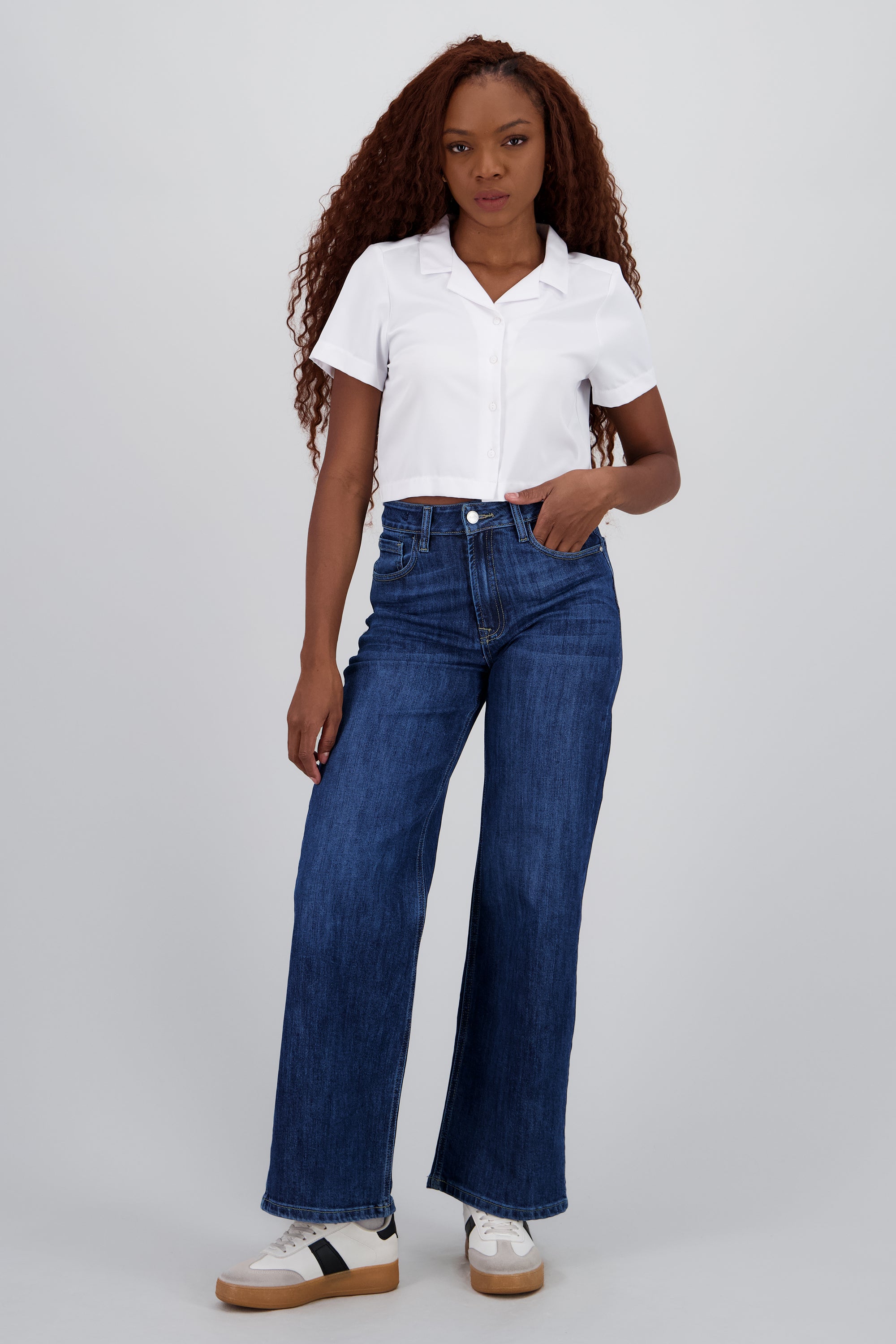 Jeans wide leg ultra confort DARK WASH
