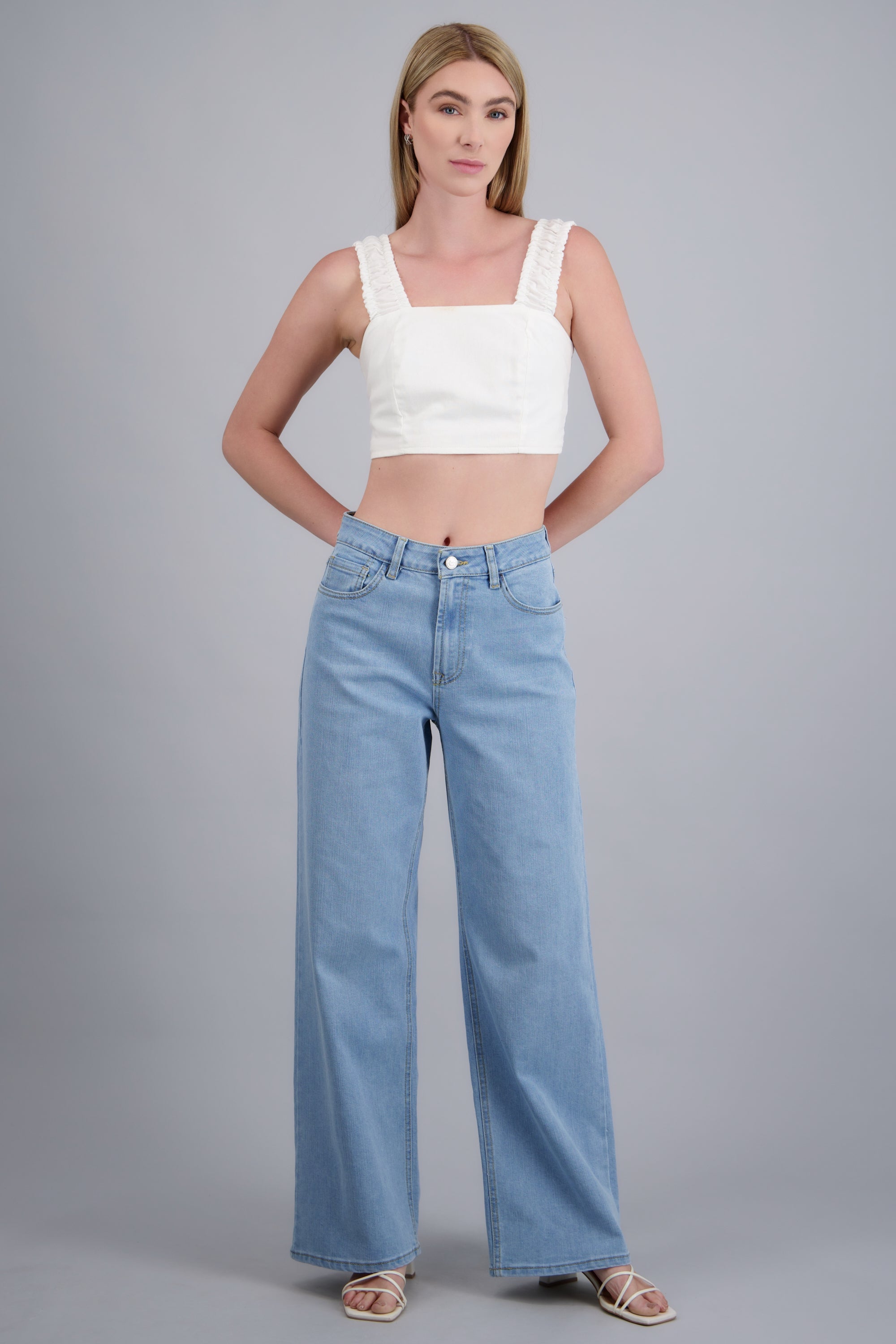 JEANS WIDE LEG ULTRA CONFORT SUPER BLEACHED