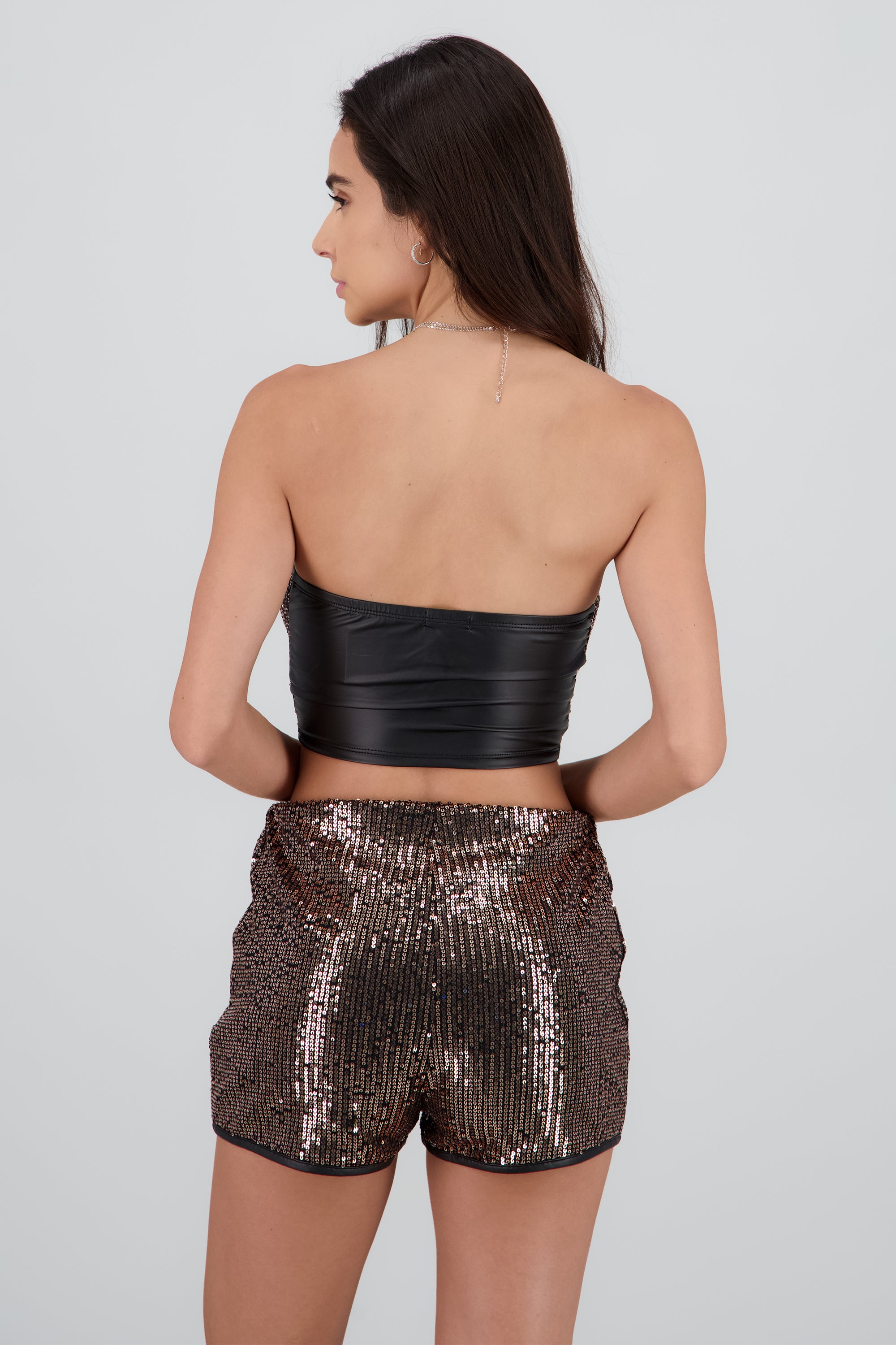 Top tipo corset lentejuela COBRE