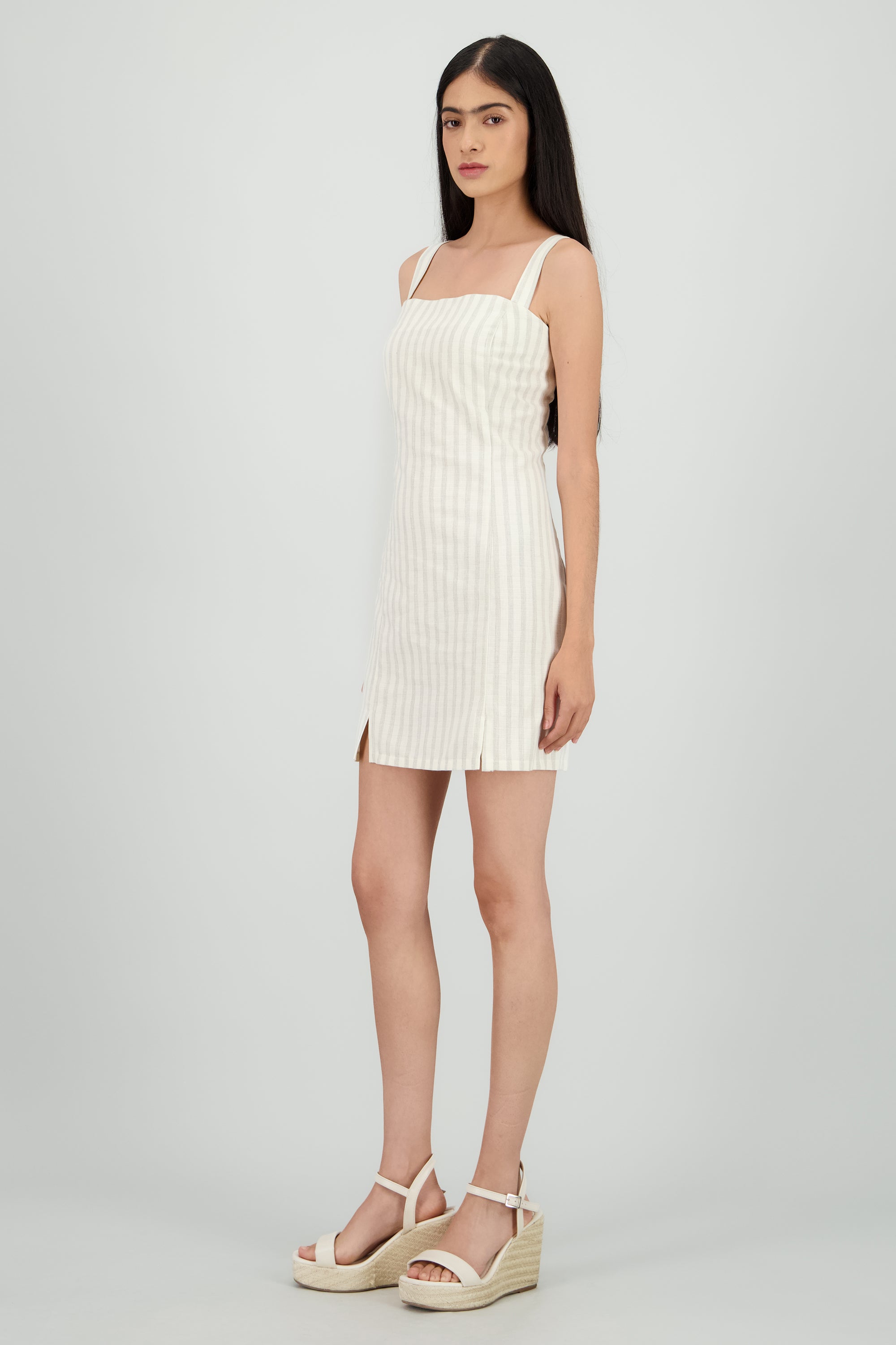 Vestido mini tirantes ligero HUESO COMBO