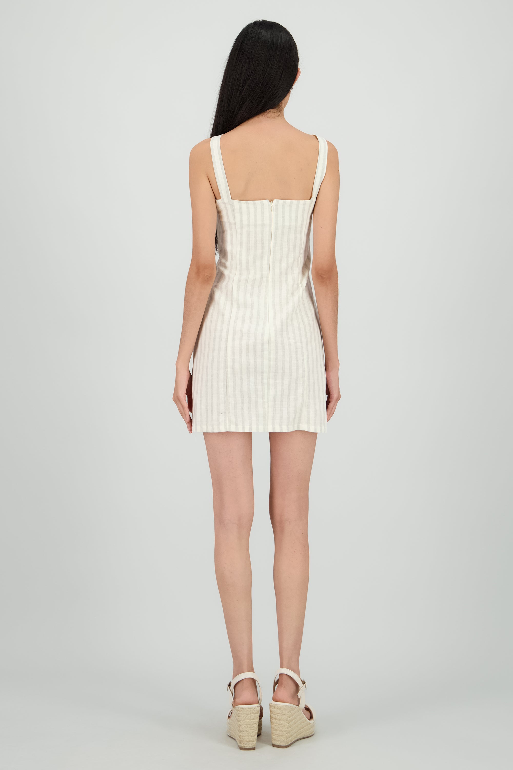 Vestido mini tirantes ligero HUESO COMBO
