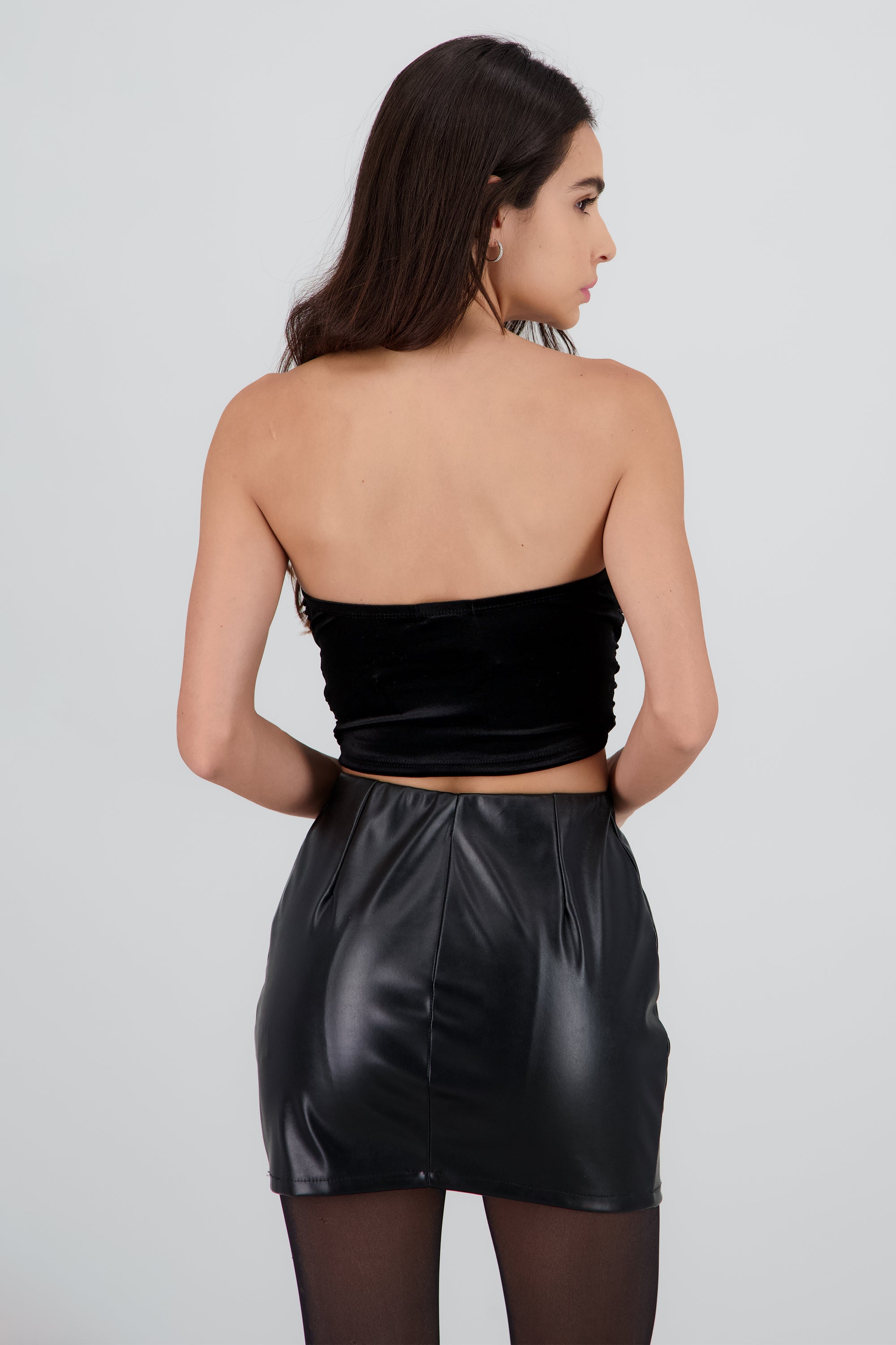 Top tipo corset velvet NEGRO