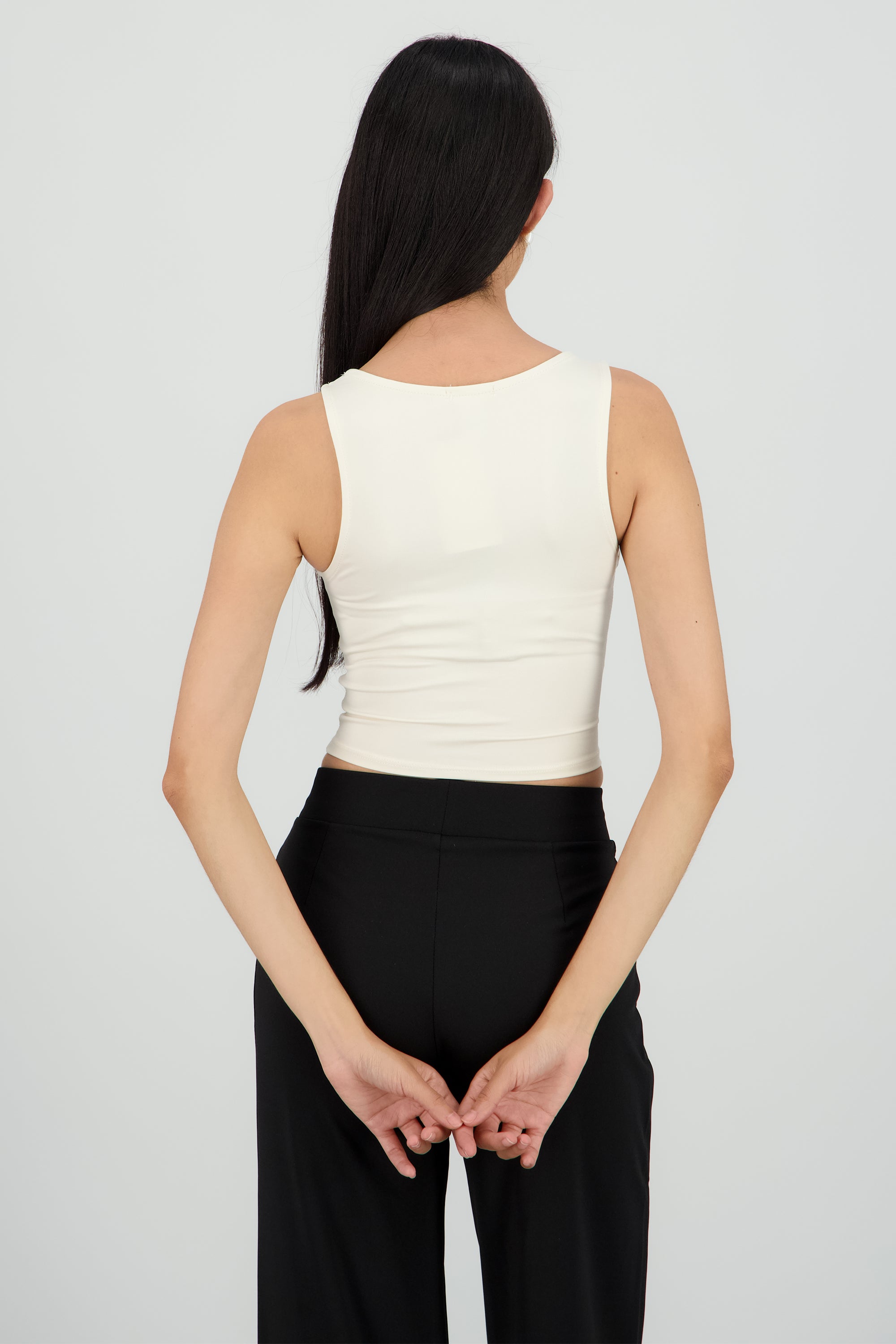 Top tirante ancho liso CREMA