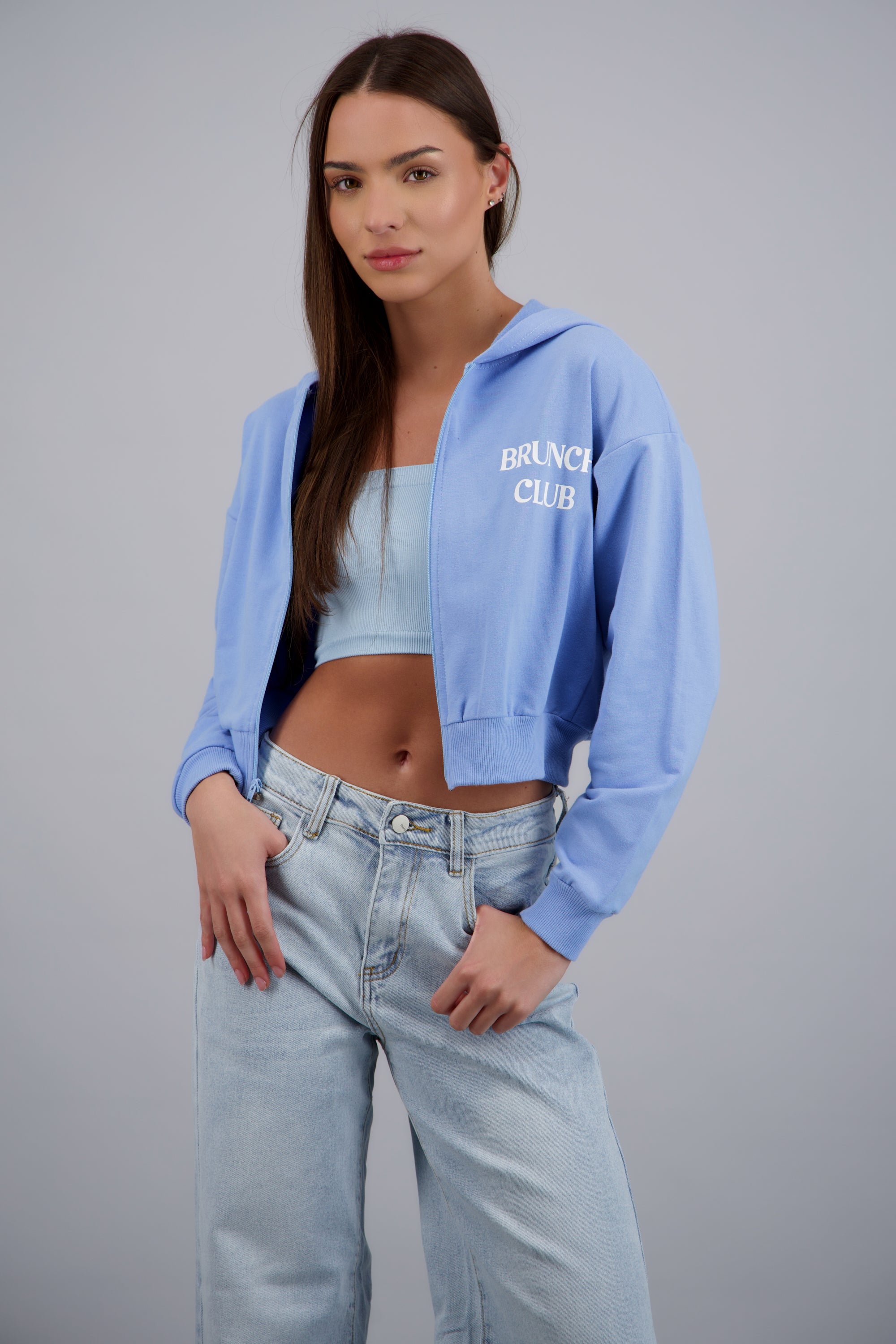 Sudadera Brunch Club AZUL PASTEL