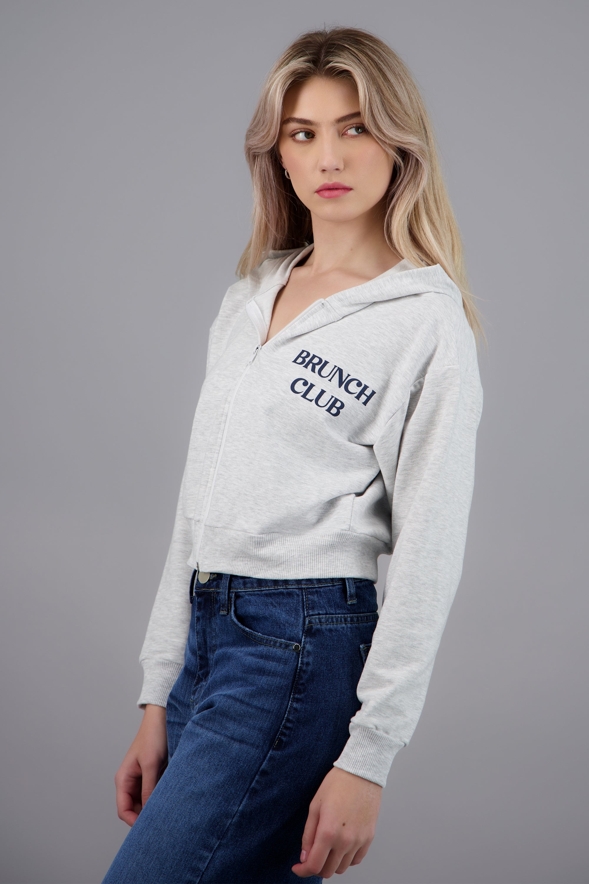 Sudadera Brunch Club GRIS