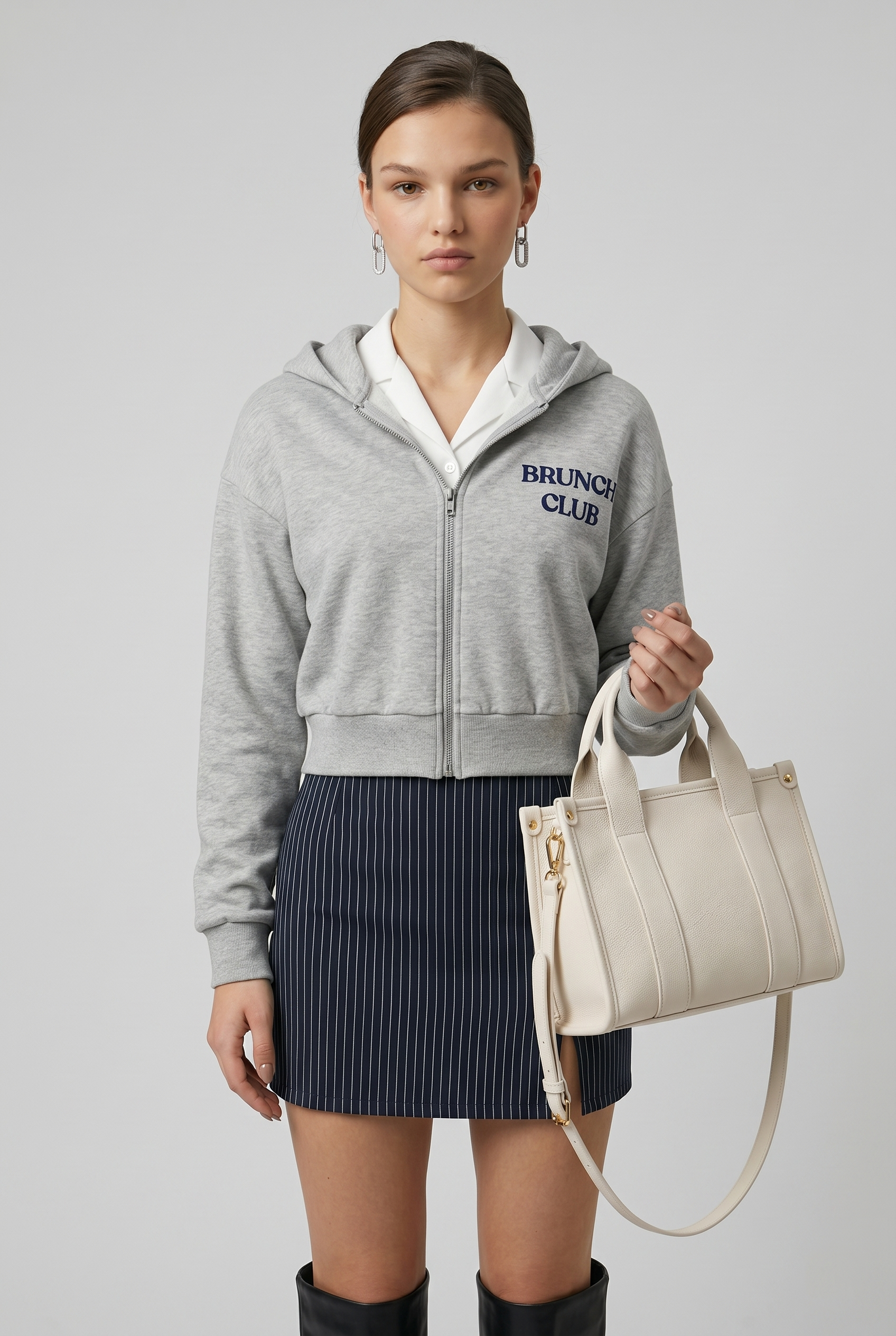Sudadera Brunch Club GRIS