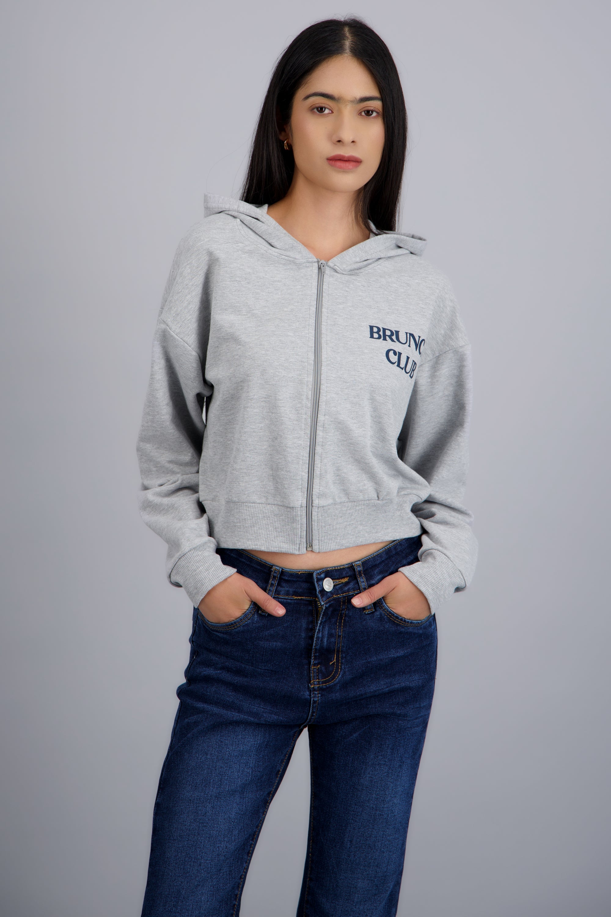 Sudadera Brunch Club GRIS CLARO