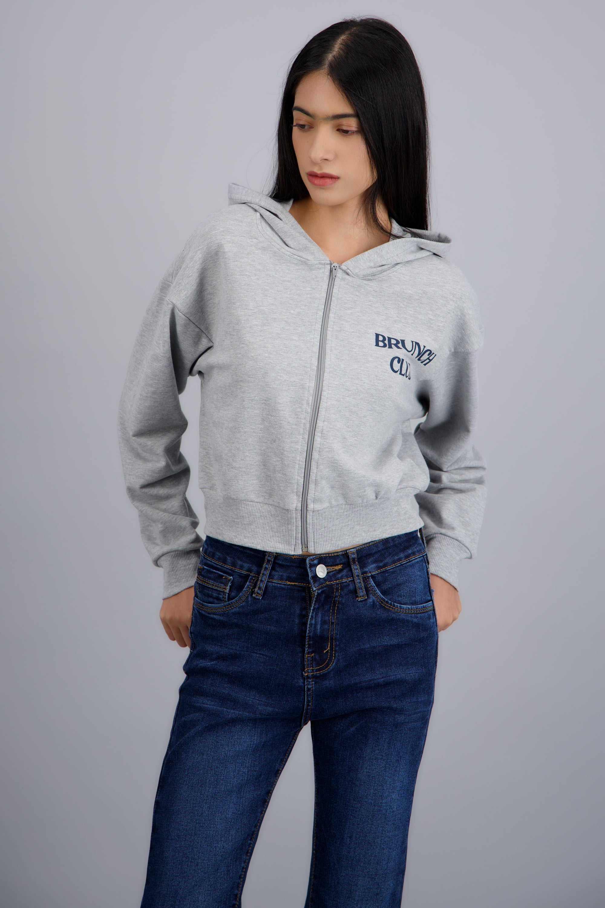 Sudadera Brunch Club GRIS CLARO