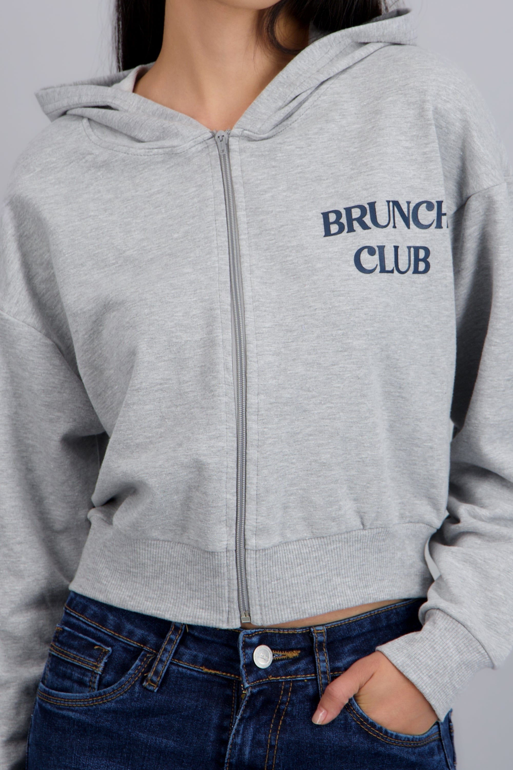 Sudadera Brunch Club GRIS CLARO
