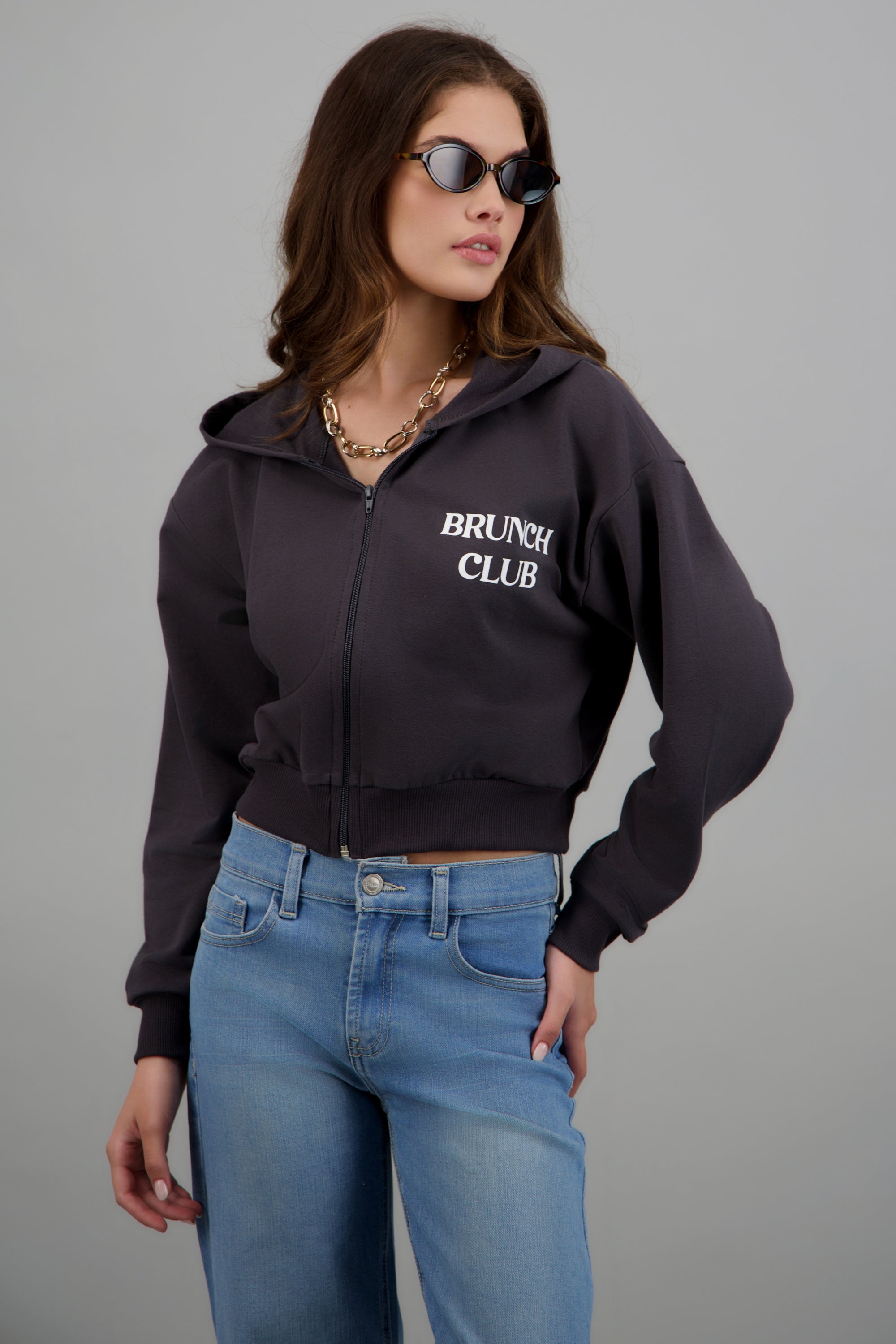 Sudadera Brunch Club GRIS OBSCURO