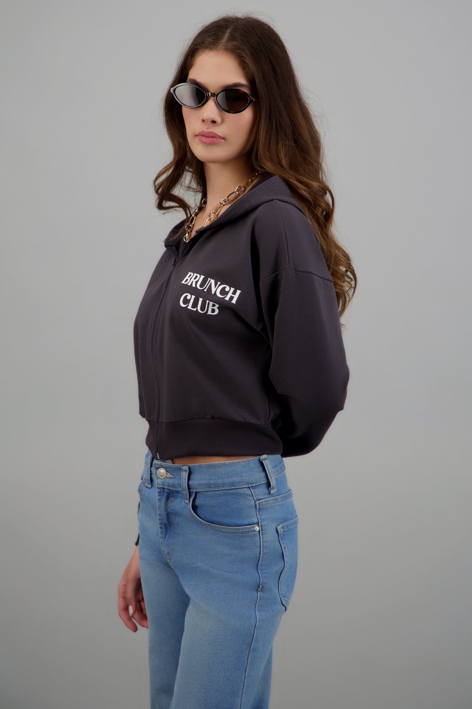 Sudadera Brunch Club GRIS OBSCURO