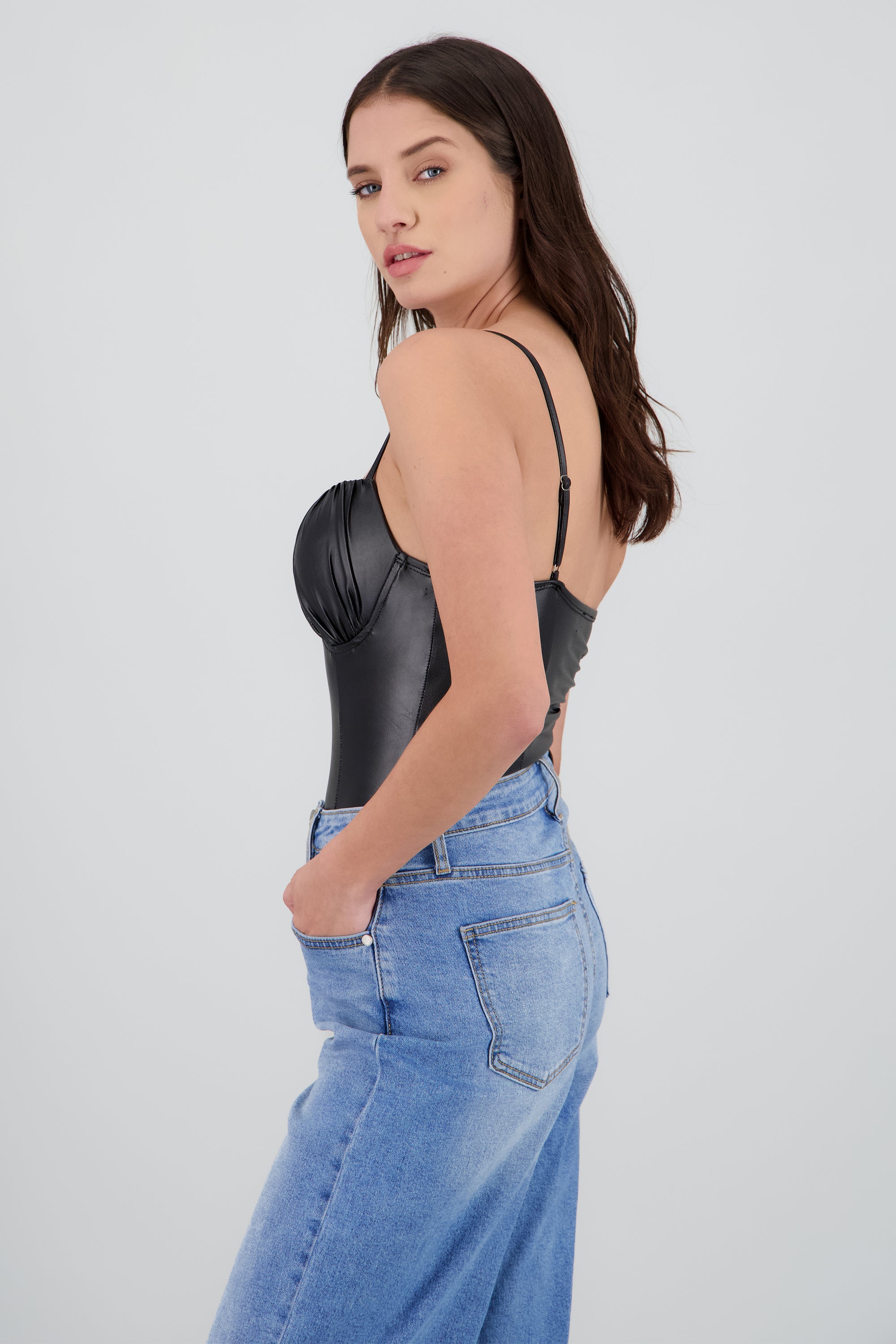 Bodysuit plisado copas NEGRO