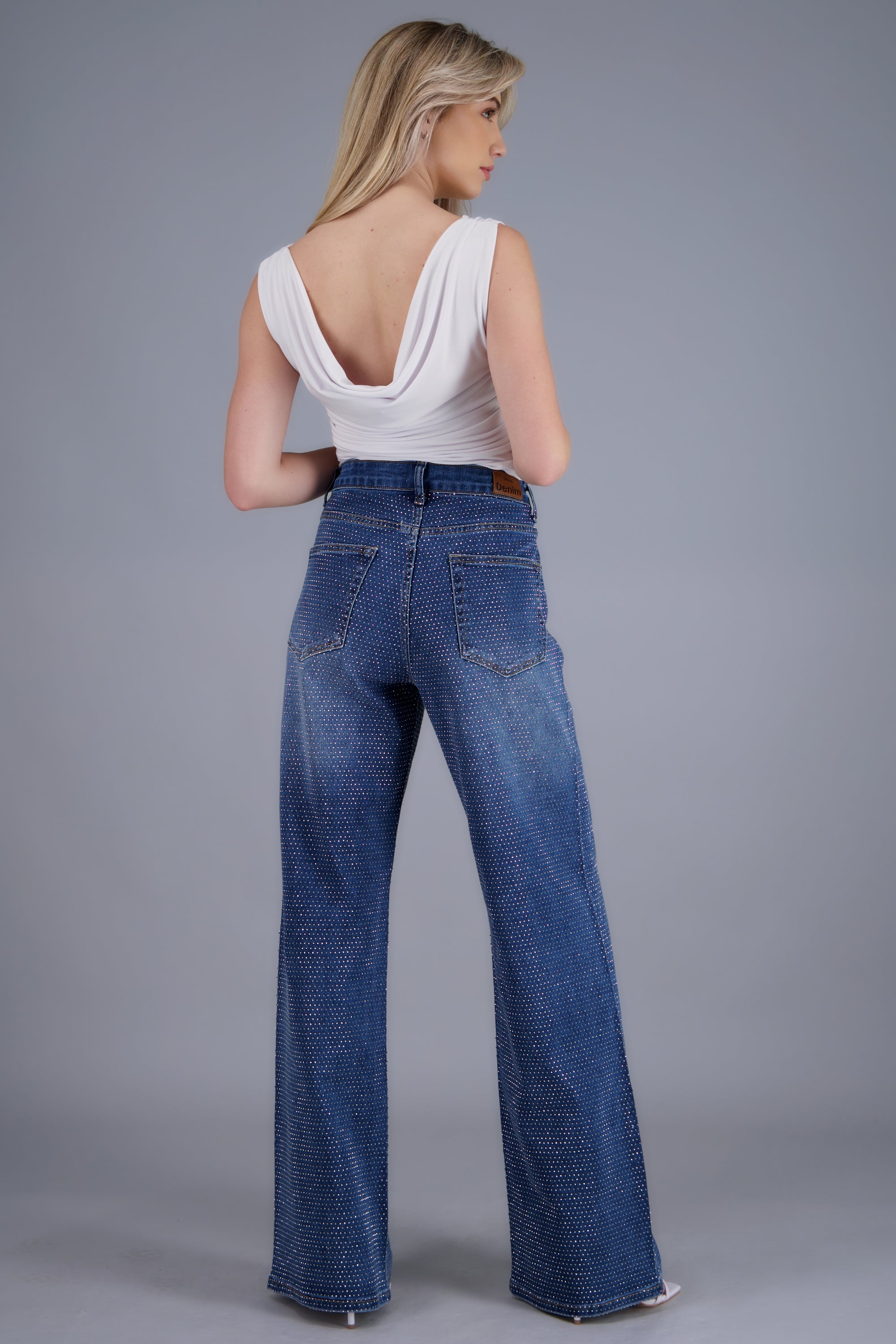 Jeans wide leg full brillo MEDIUM WASH