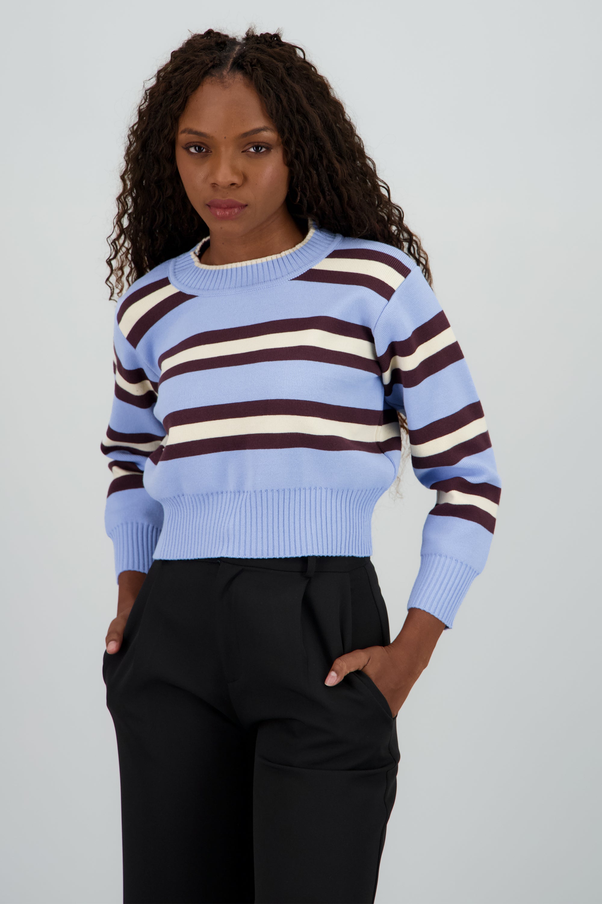 Sueter detalle rayas AZUL COMBO