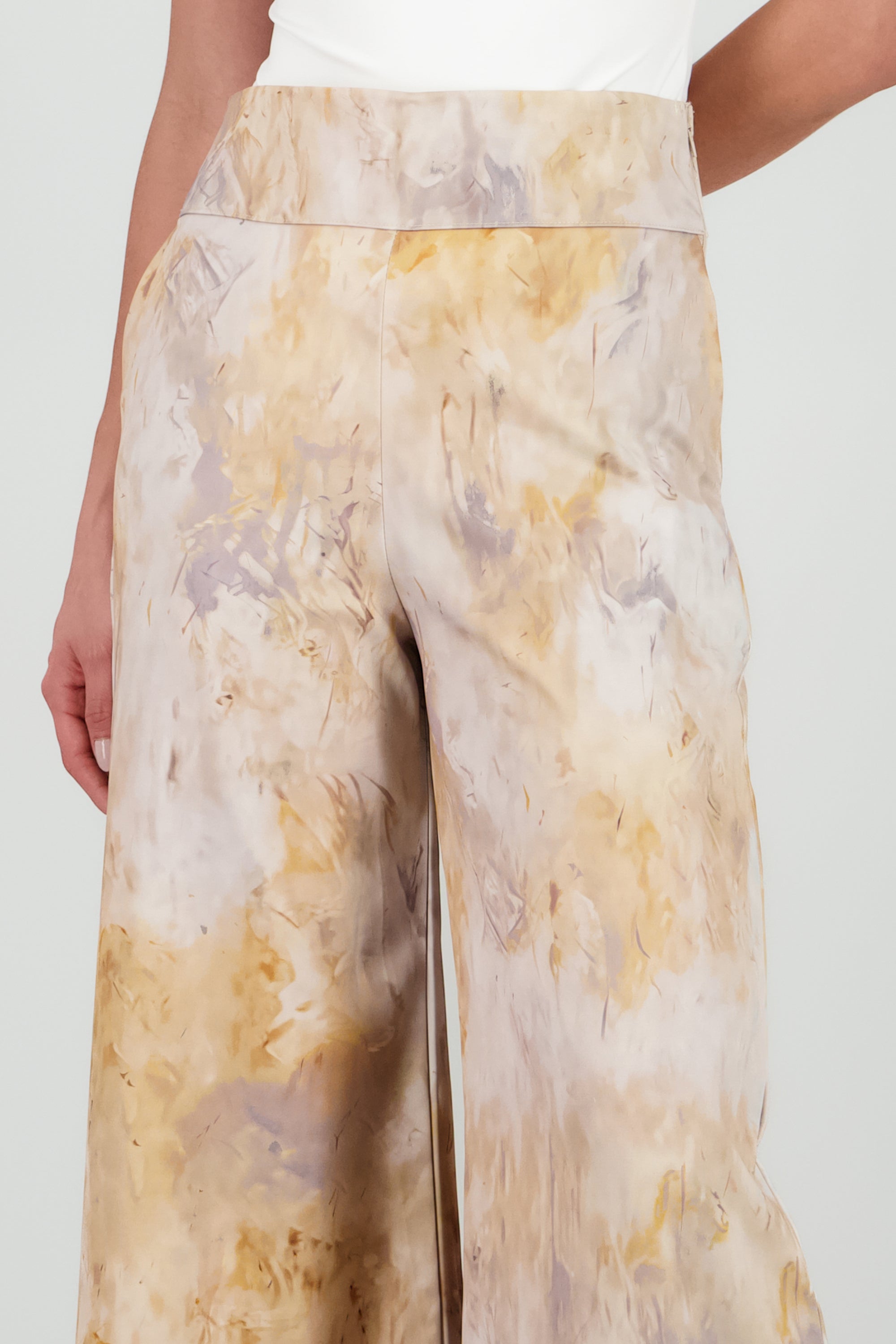 Pantalon high waisted wide leg estampado MULTICOLOR OTOÑAL