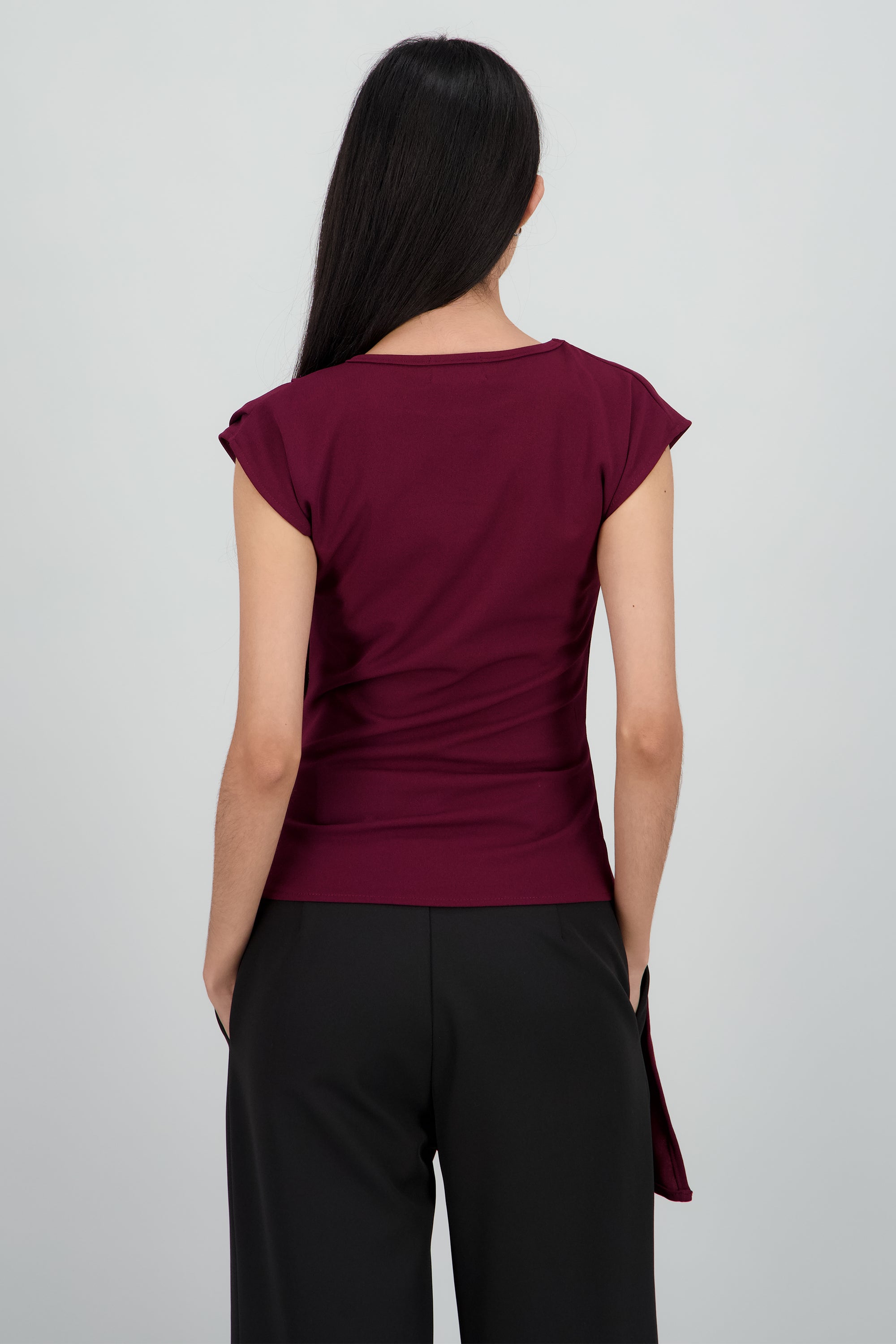 Blusa amarre lado VINO