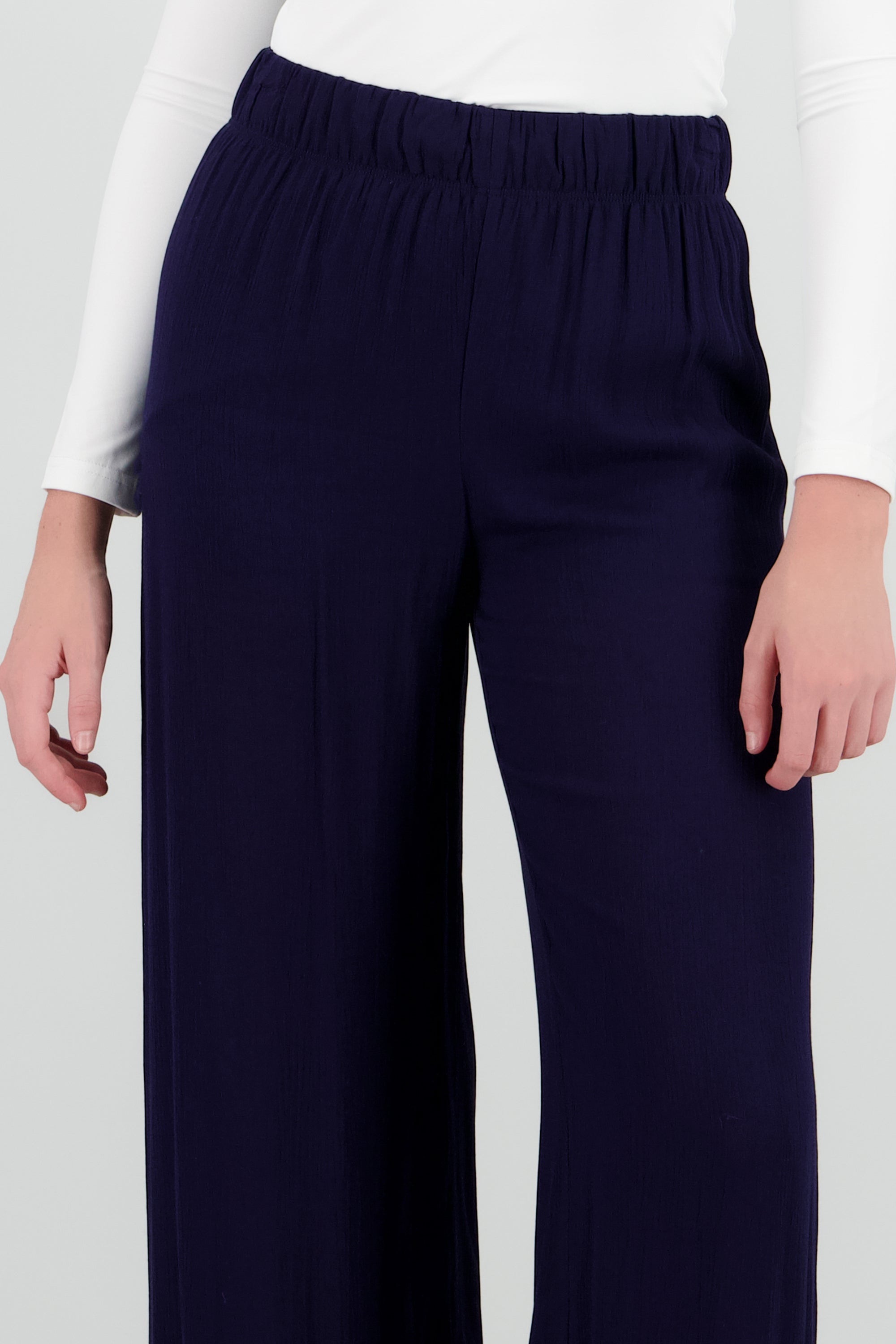 Pantalon amplio textura MARINO