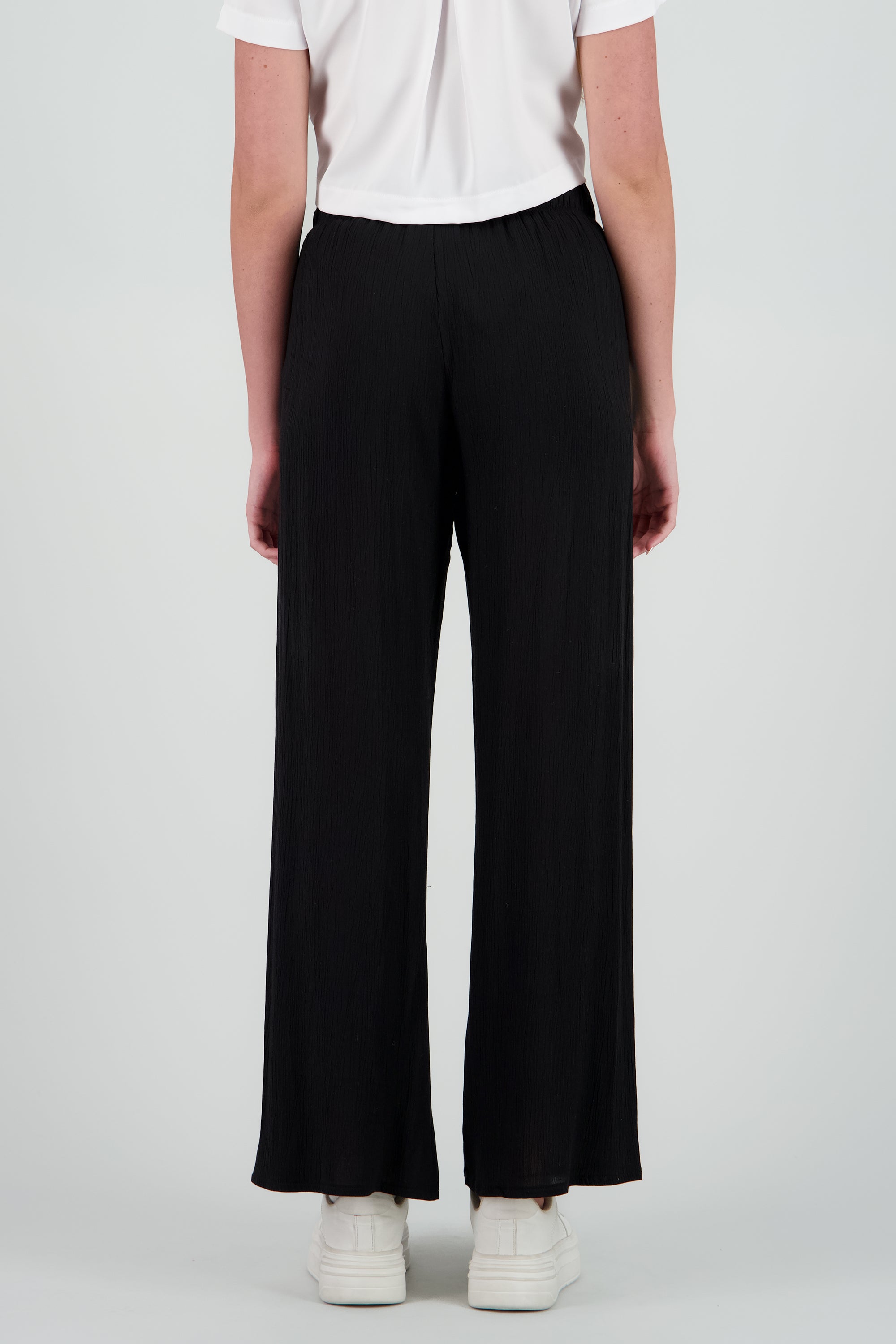 Pantalon amplio textura NEGRO
