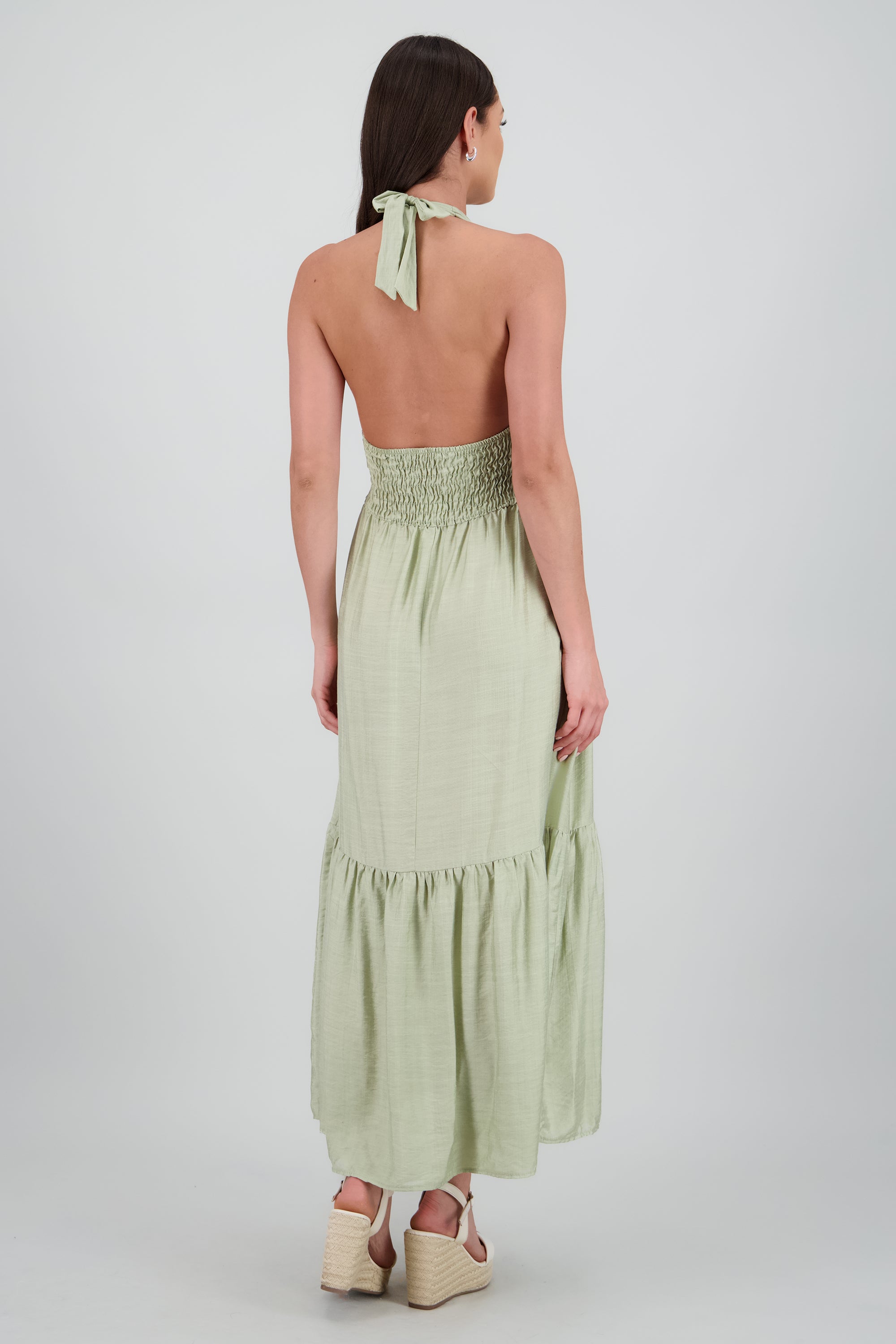 Vestido maxi halter amarre SAGE