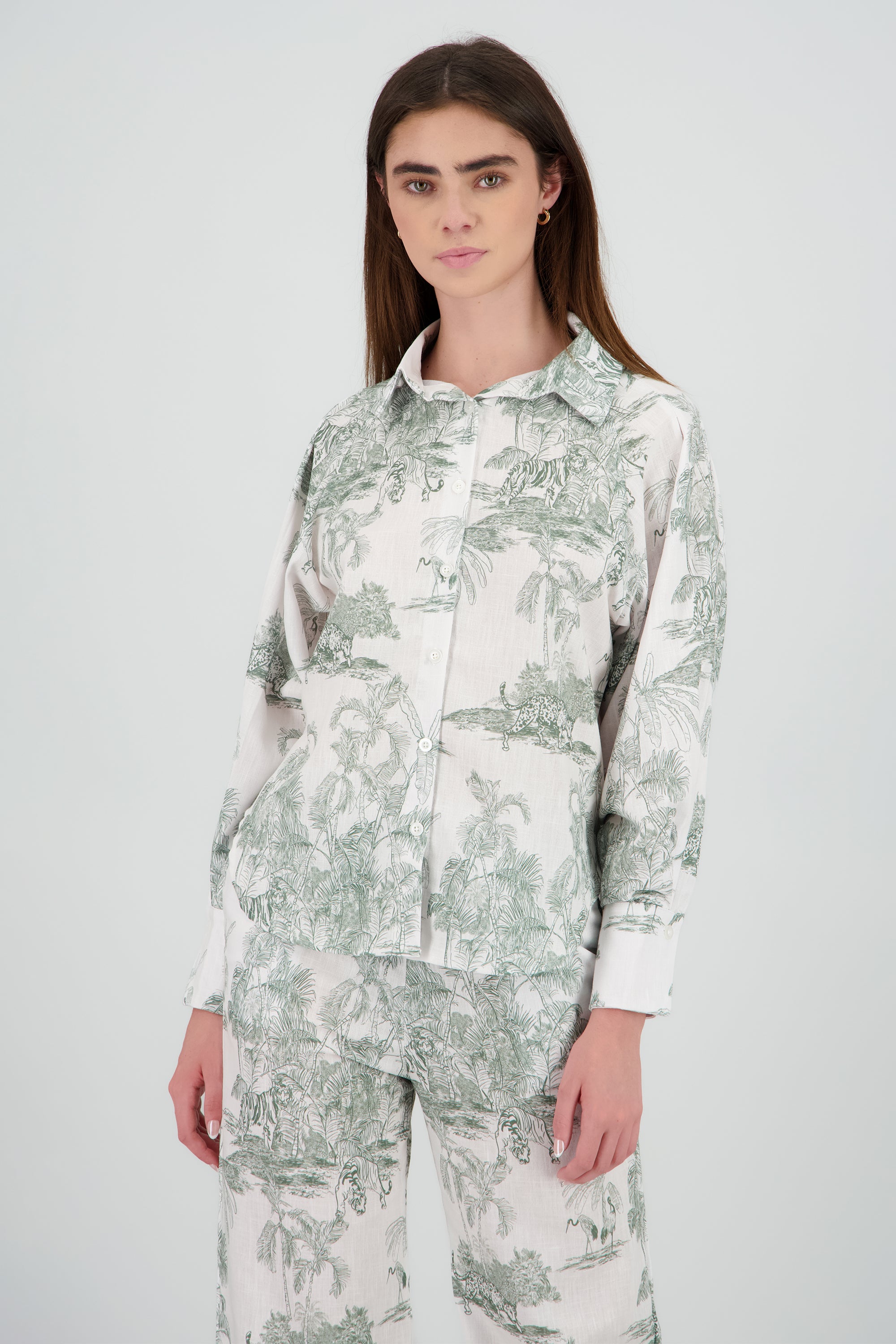 Camisa estampado tropical VERDE COMBO